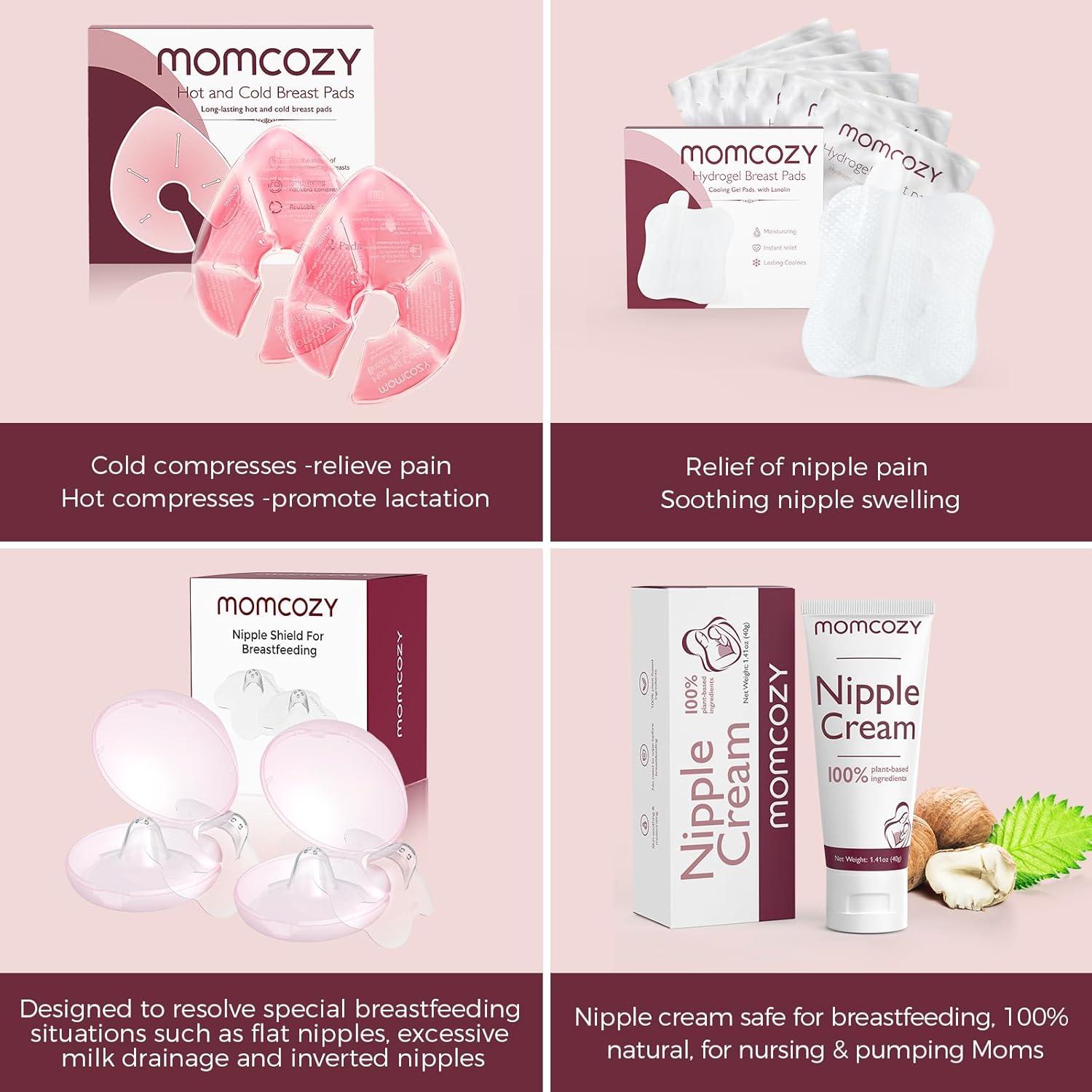 Paquete de Terapia para Senos Momcozy Rosa - Almohadillas Calientes y Frías