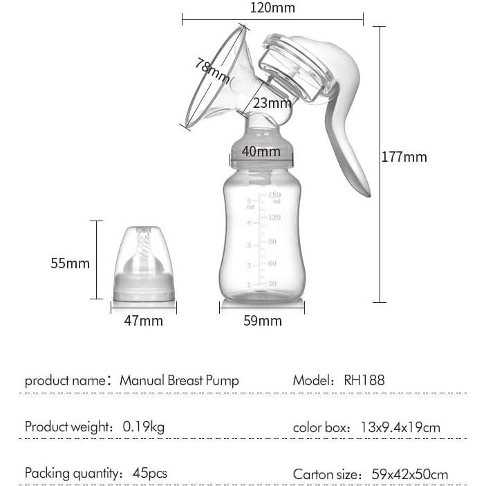 Extractor de Leche Manual QISLOA 01 Portátil Silicona Higiénico