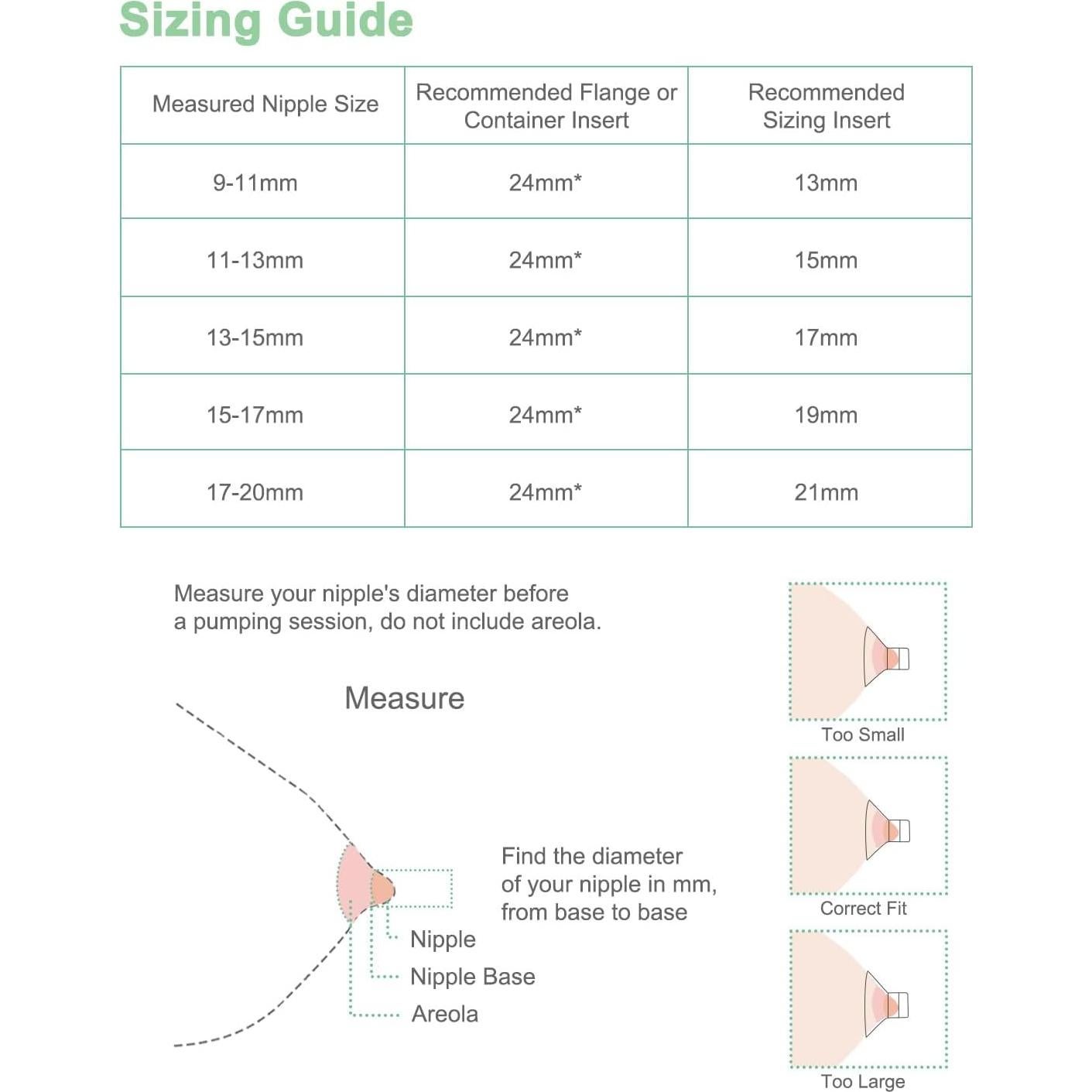 Insertos de Brida 13/15/17mm 6PCS Momcozy y Compatibles