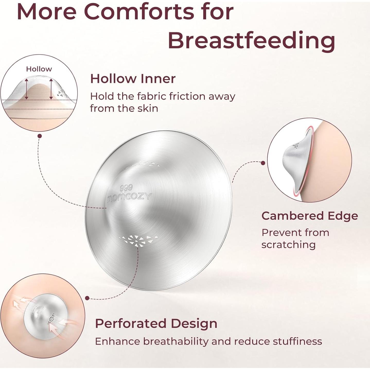 Copas de Lactancia de Plata 999 Momcozy - Tamaño Regular