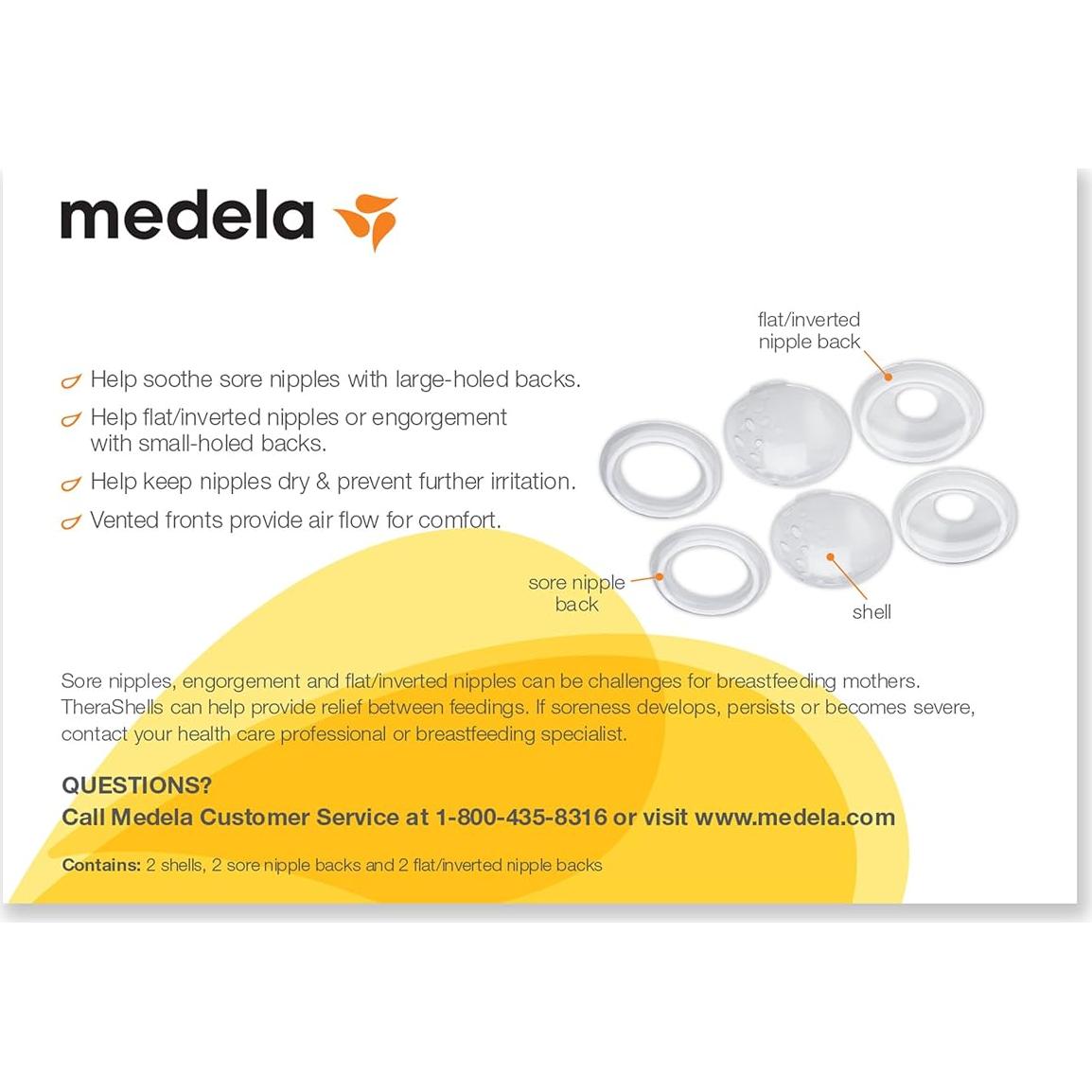 Conchas para Pechos Medela TheraShells - Alivio para Pezones Doloridos y Planos