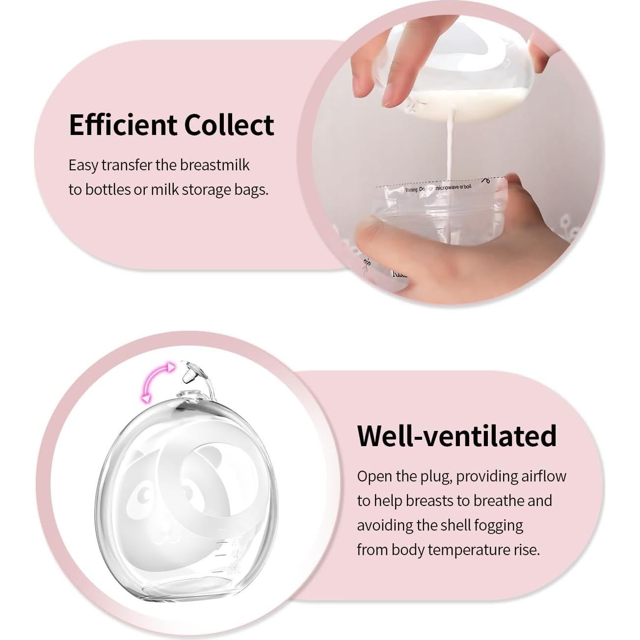 Recolector de Leche Materna KISSBOBO Silicona Transparente 398g