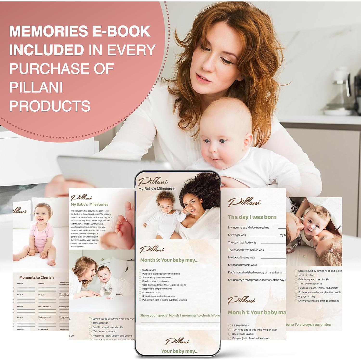 Almohada de Lactancia Pillani Grande Algodón Desmontable 60x15.9cm