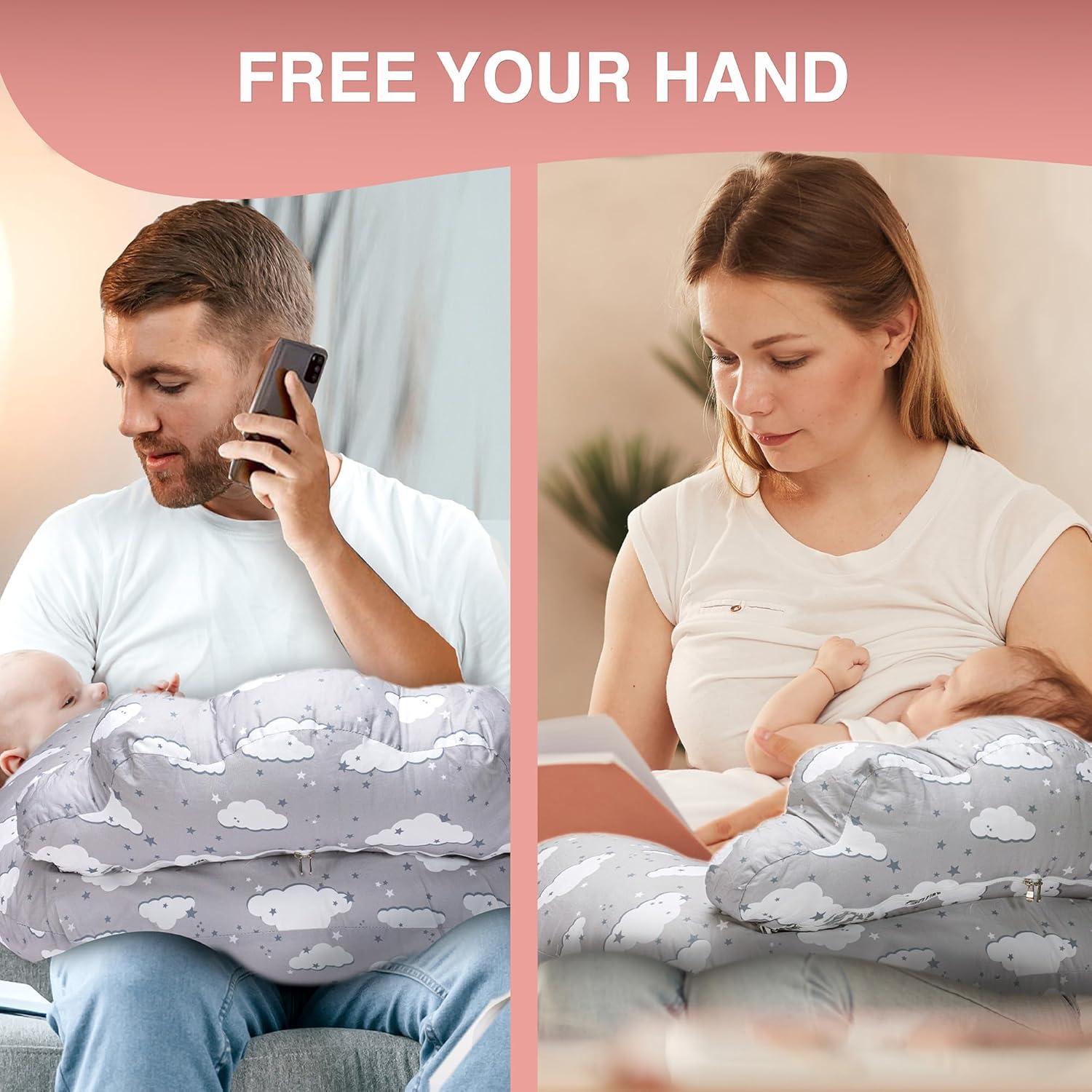 Almohada de Lactancia Pillani Grande Algodón Desmontable 60x15.9cm