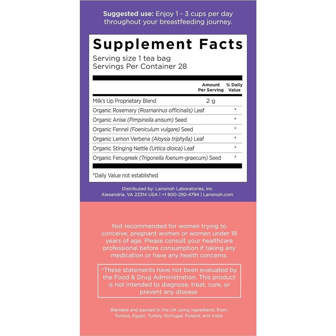 Té de Apoyo para Lactancia Lansinoh + HotTea Mama 14 Bolsitas