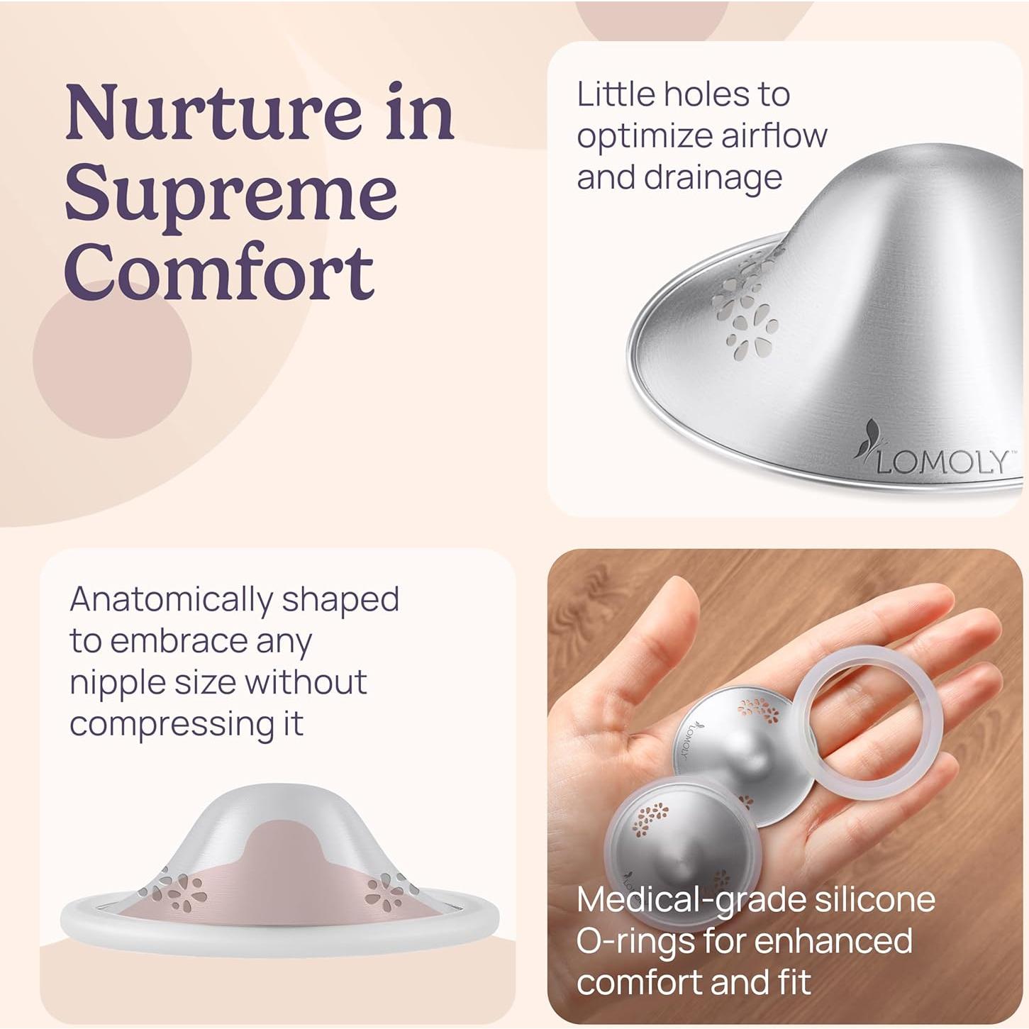 Copas de Lactancia de Plata 999 con Extractor Manos Libres