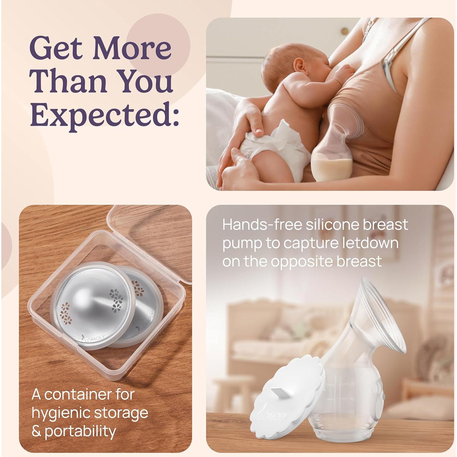 Copas de Lactancia de Plata 999 con Extractor Manos Libres