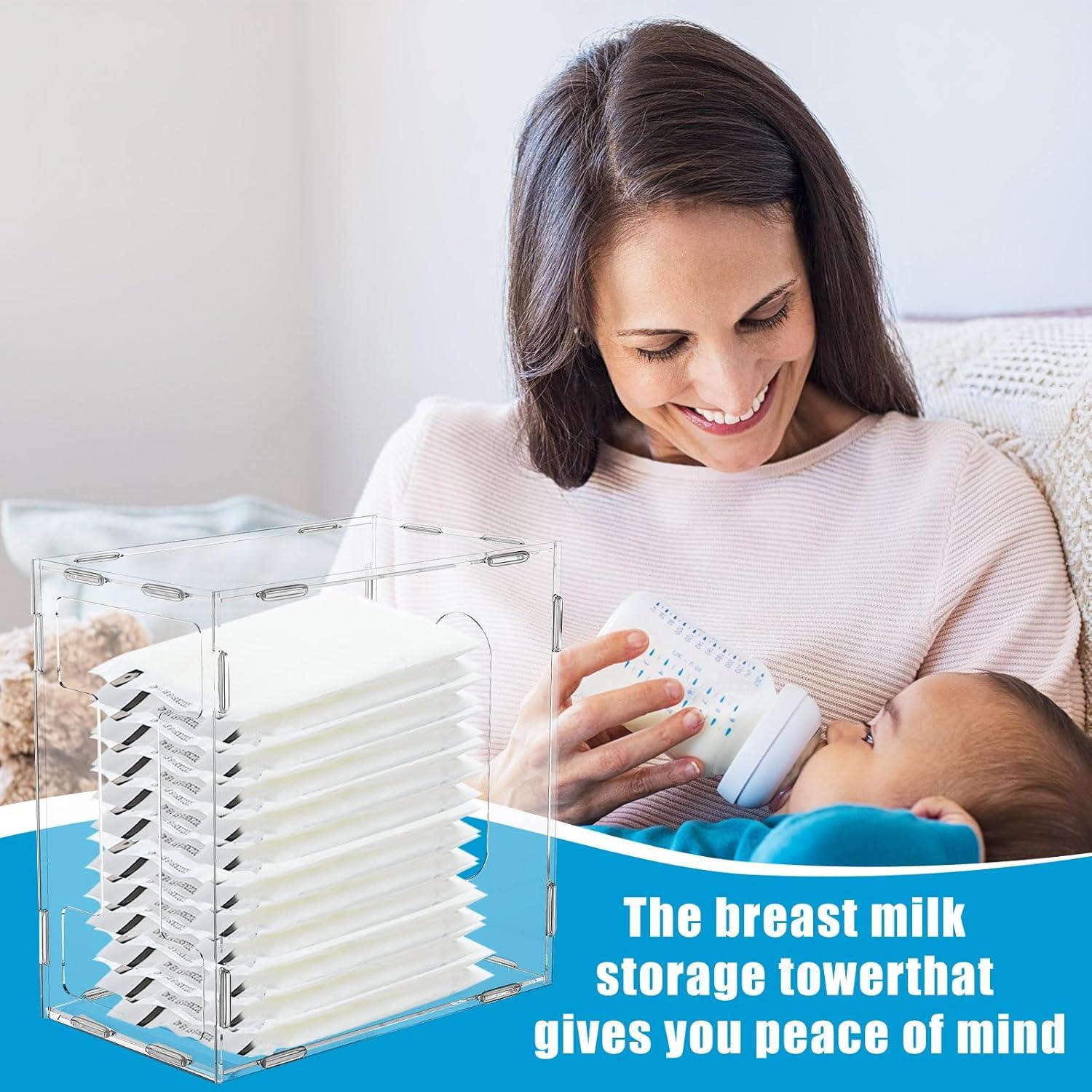 Organizador de Leche Materna Domensi 4 Pcs Acrílico 21x21 cm