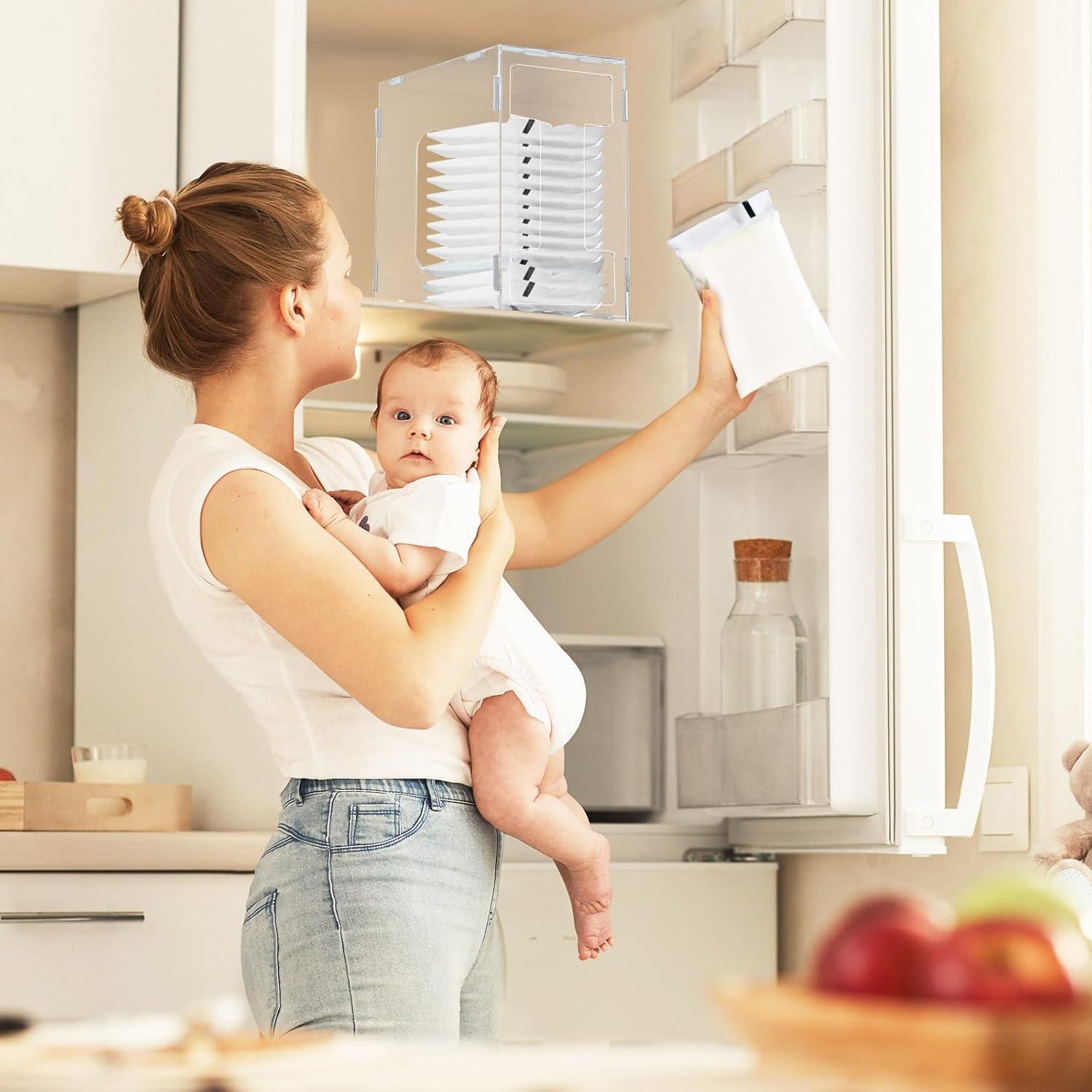 Organizador de Leche Materna Domensi 4 Pcs Acrílico 21x21 cm