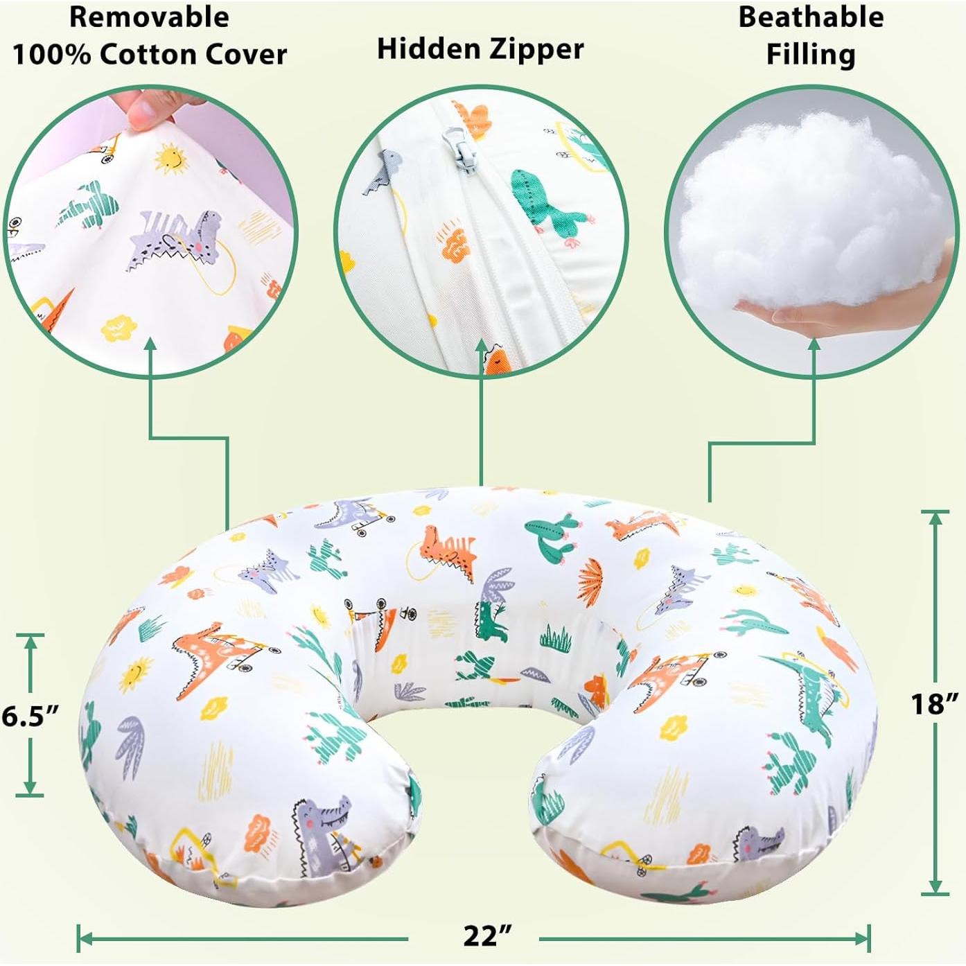 Almohada de Lactancia Resylp Dinosaurio 55.88x45.72 cm Lavable