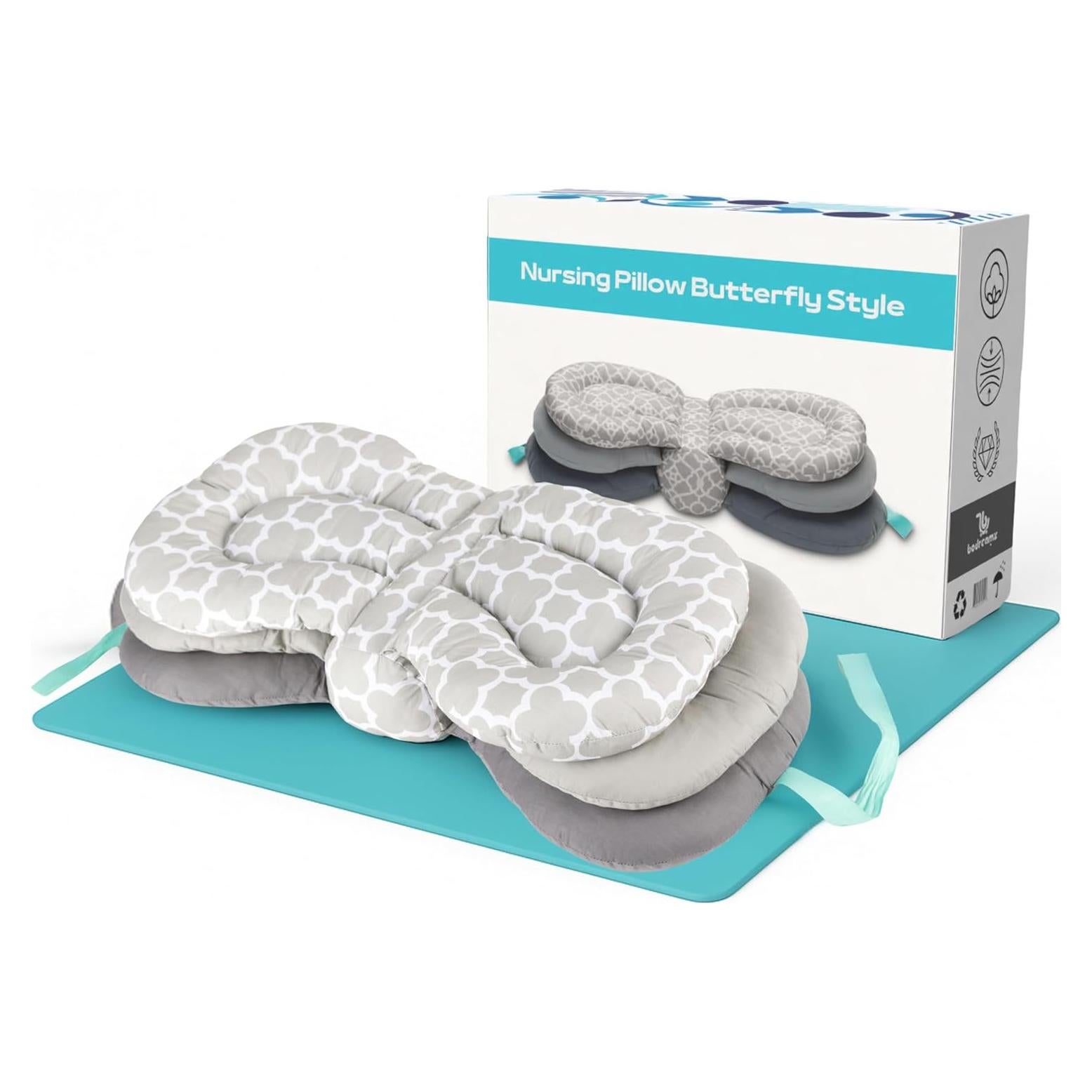 Almohada de Lactancia Bodreamz 100% Algodón Ajustable 67x32cm