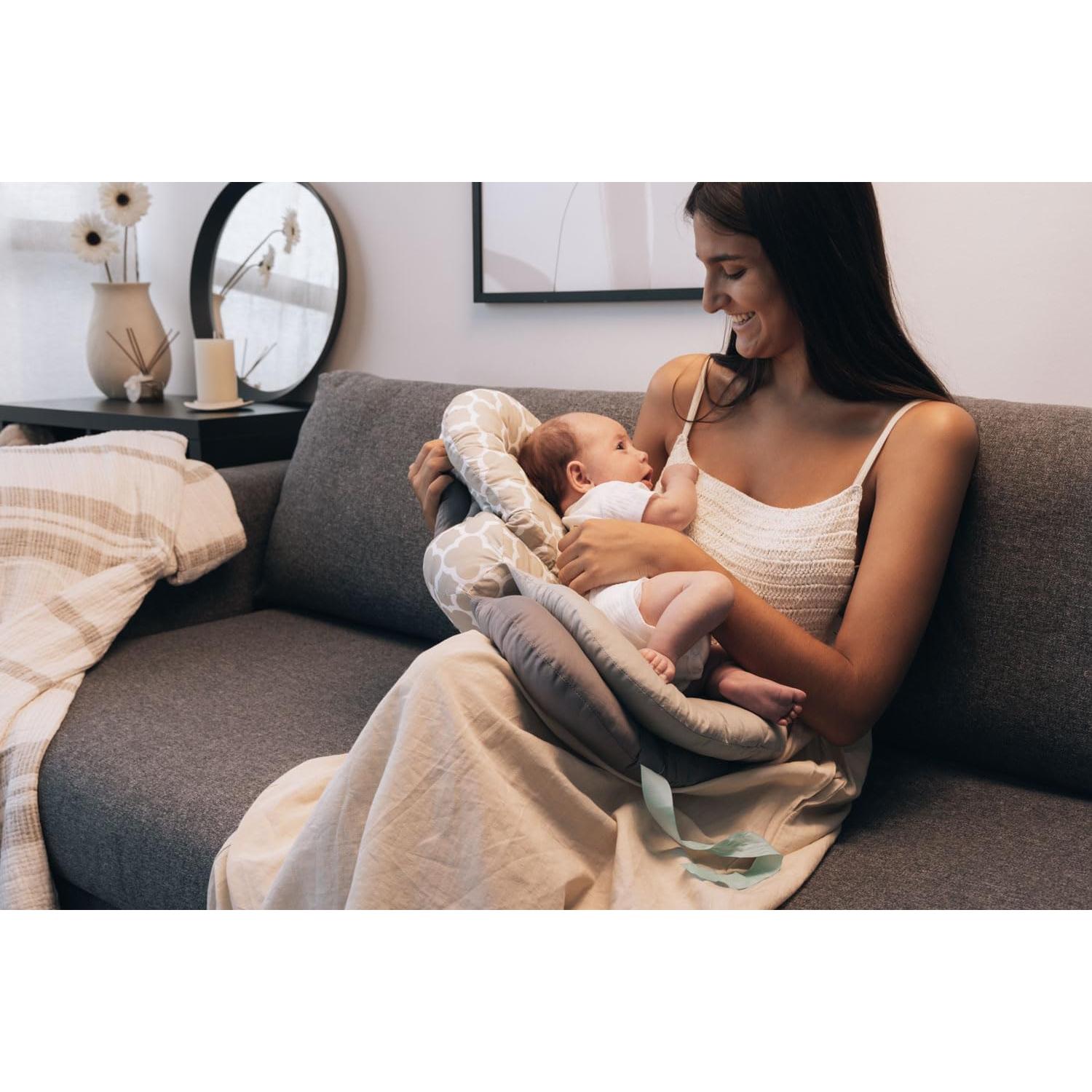 Almohada de Lactancia Bodreamz 100% Algodón Ajustable 67x32cm