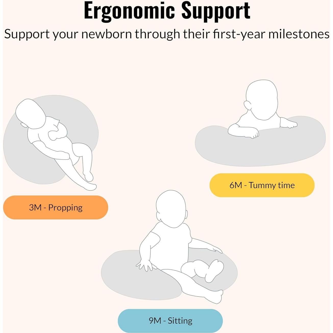 Almohada de Lactancia Dream On Me Beeboo - Suave y Lavable