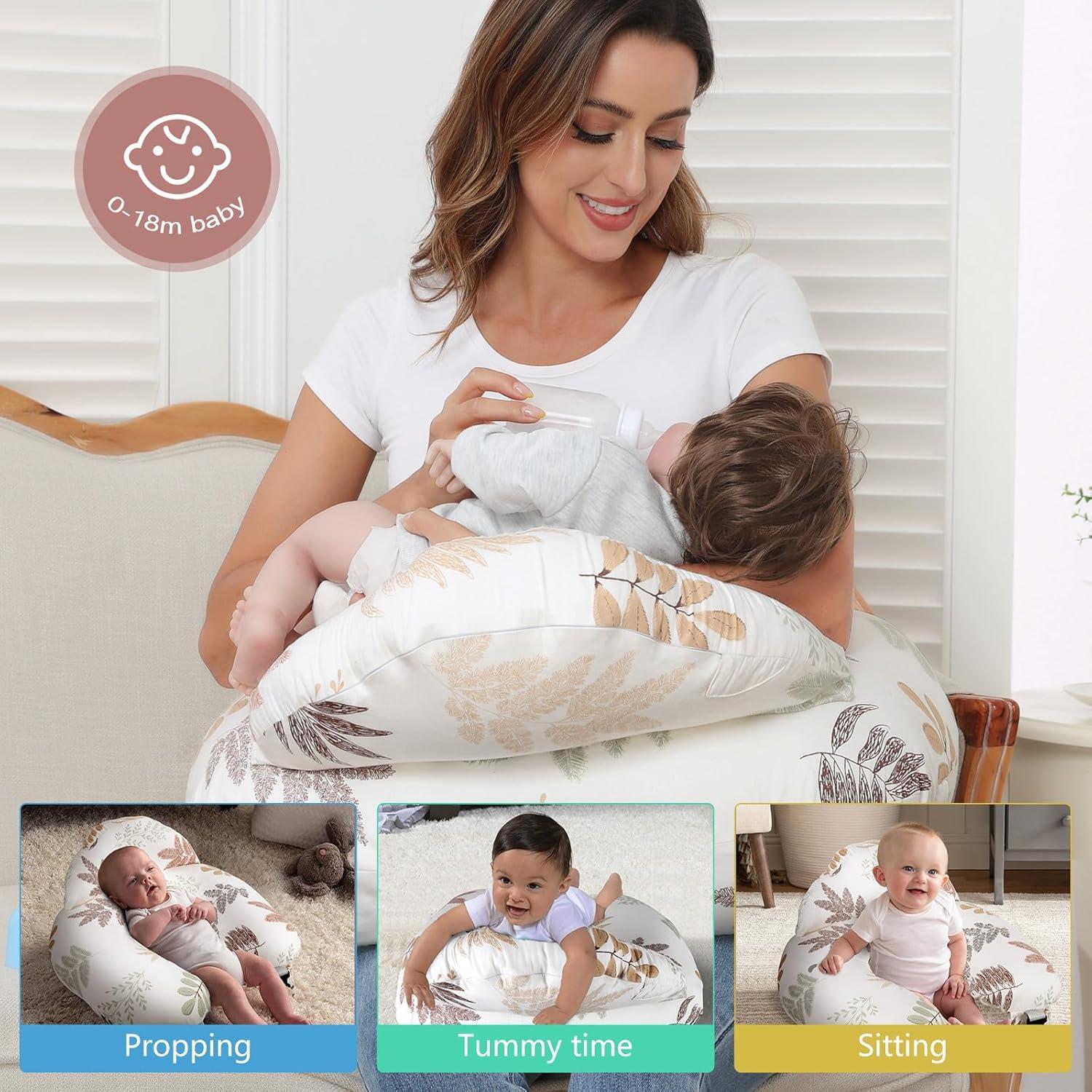 Almohada de Lactancia Lurui con Funda de Algodón Ajustable