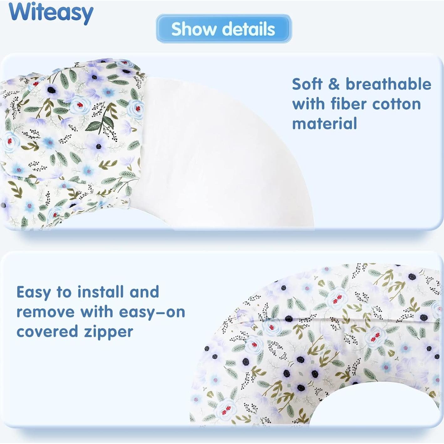 Cojín de Lactancia Witeasy Floral 55.88x44.45 cm Desmontable