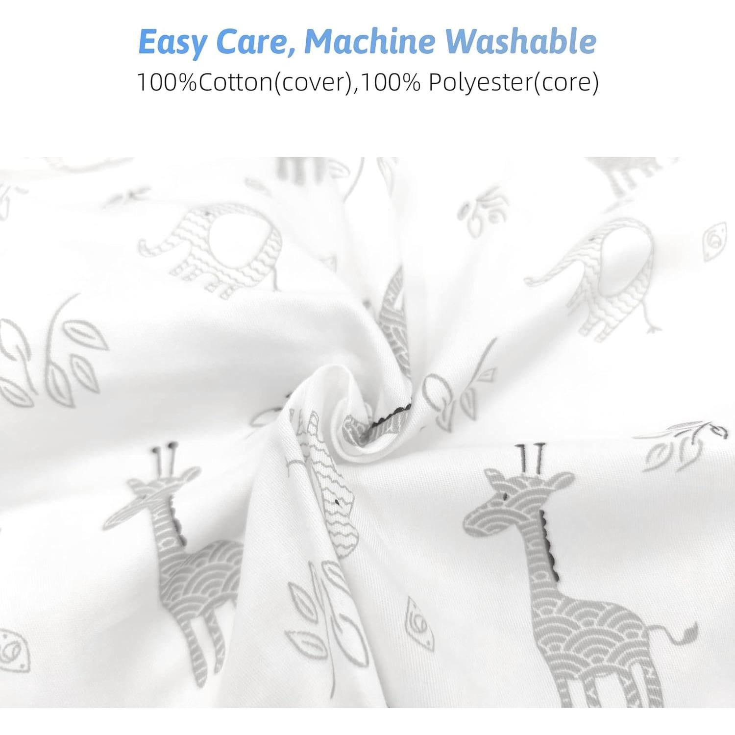 Almohada de Lactancia LAT Jirafa y Elefante 100% Algodón