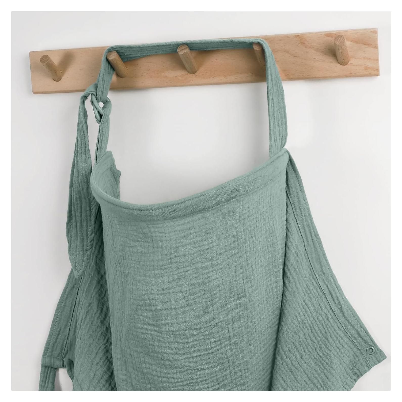 Cubierta de Lactancia Muslin Blissful Diary Verde Romano - Ajustable y Transpirable