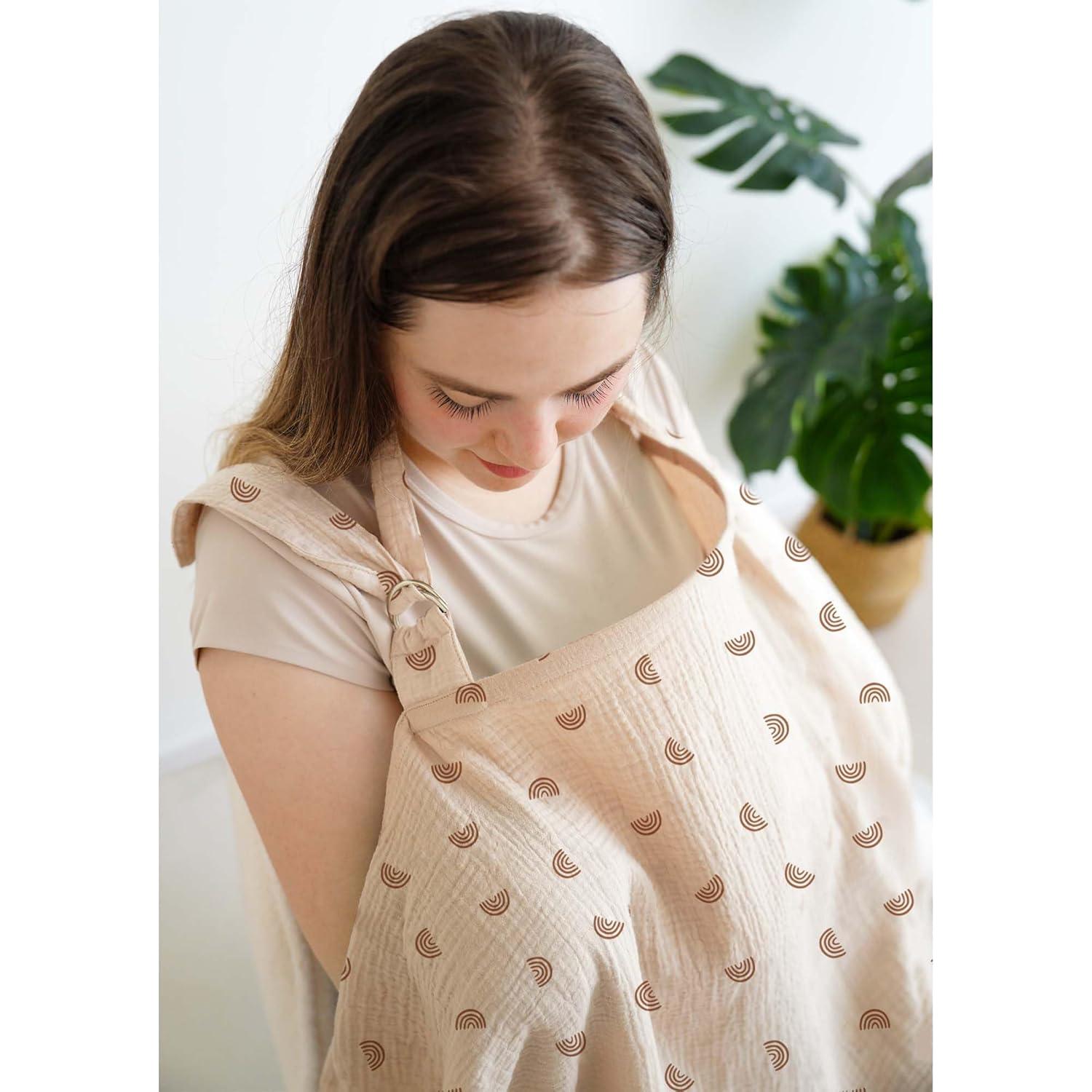 Cubierta de Lactancia Muselina 100% Algodón Arcoíris 100x80cm