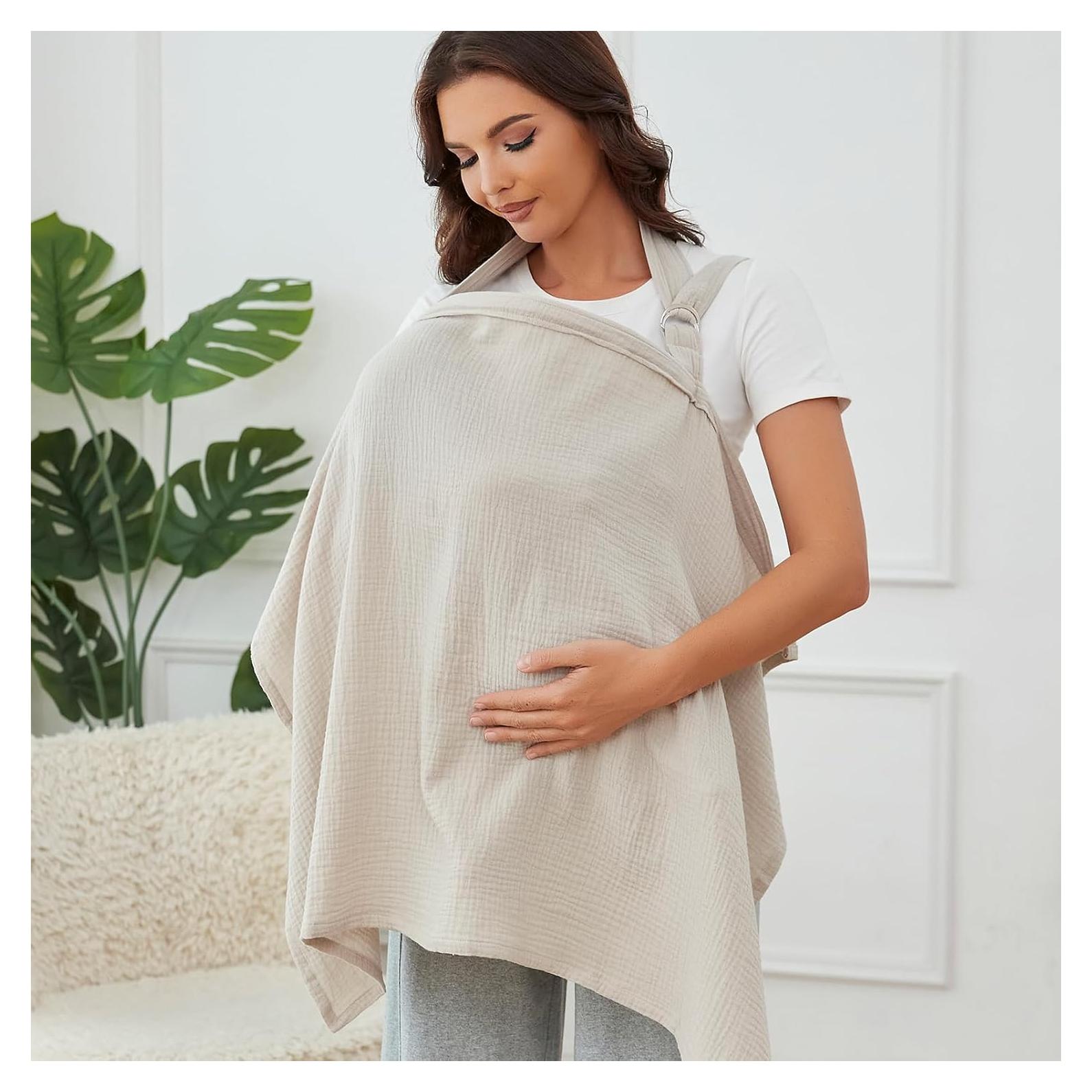 Cubierta de Lactancia Zdolmy 100% Algodón Transpirable Gris