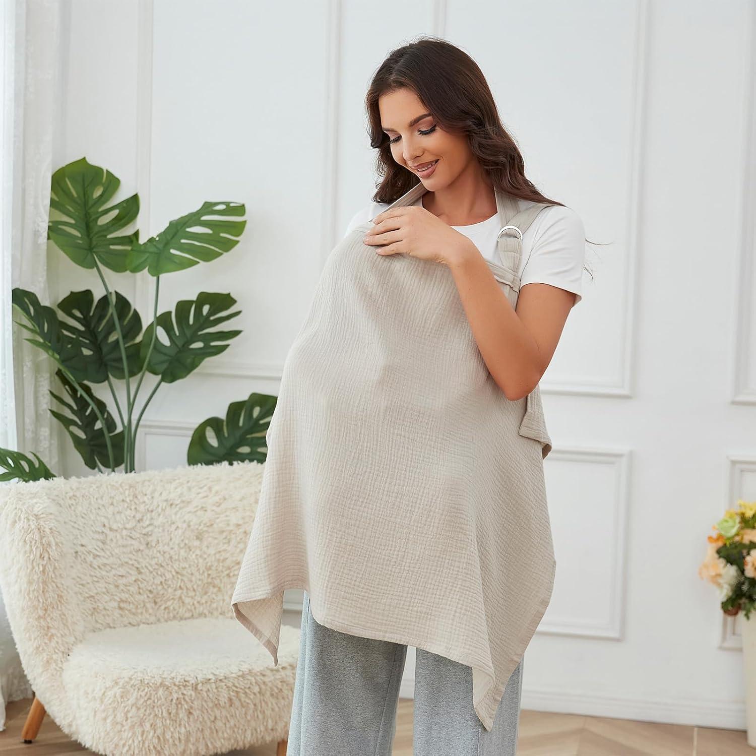 Cubierta de Lactancia Zdolmy 100% Algodón Transpirable Gris