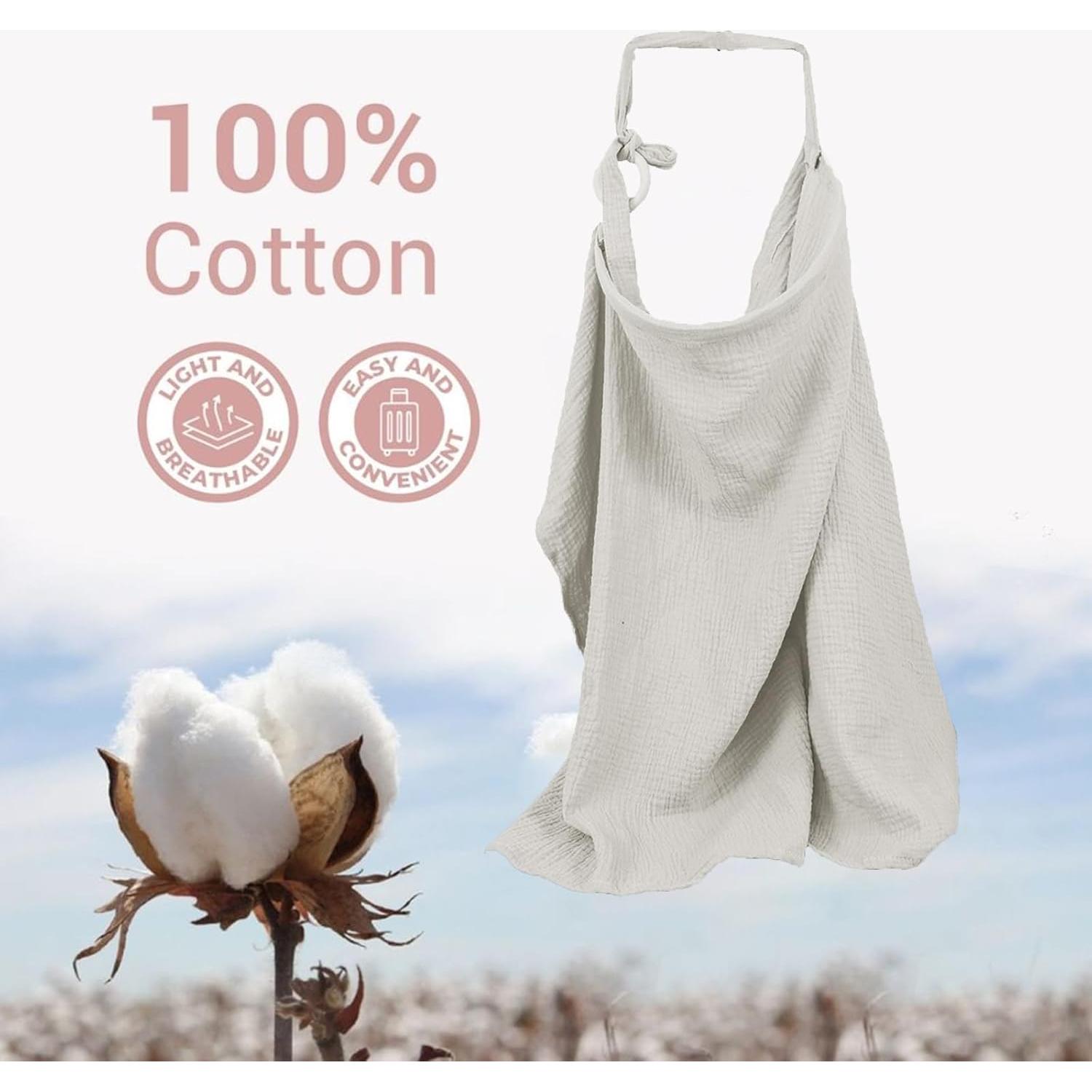 Cubierta de Lactancia Zdolmy 100% Algodón Transpirable Gris