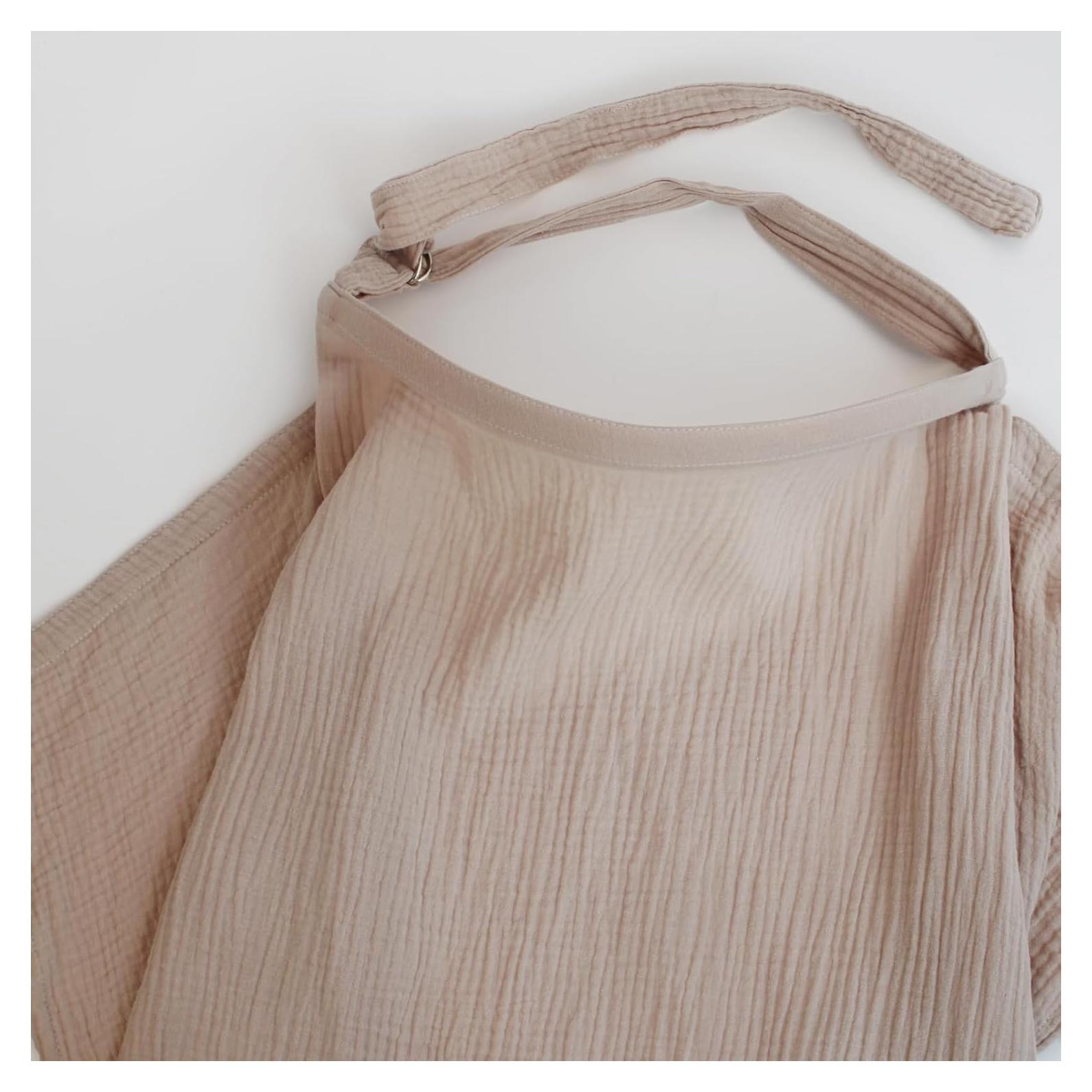 Cubierta de Lactancia Muselina 100% Algodón Ajustable Arena Neutral