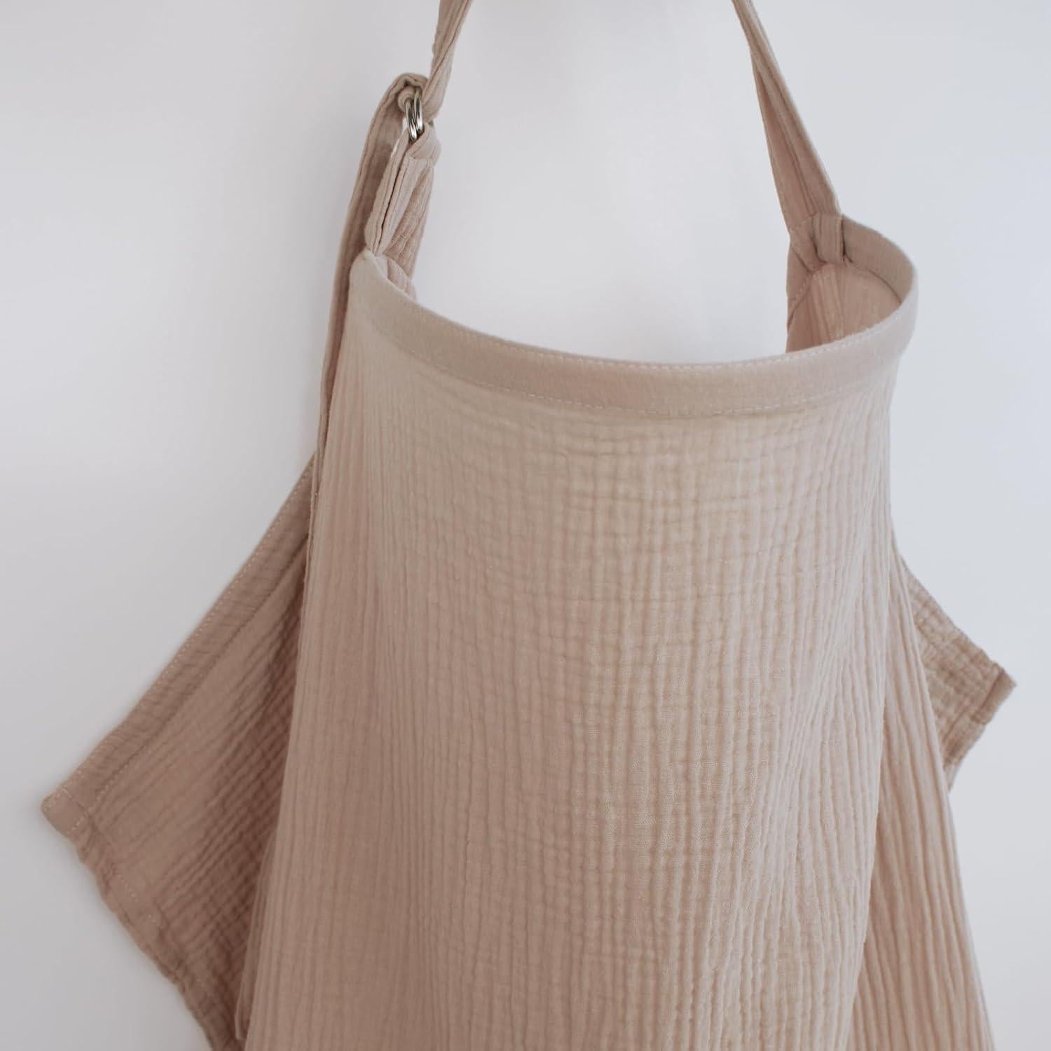 Cubierta de Lactancia Muselina 100% Algodón Ajustable Arena Neutral