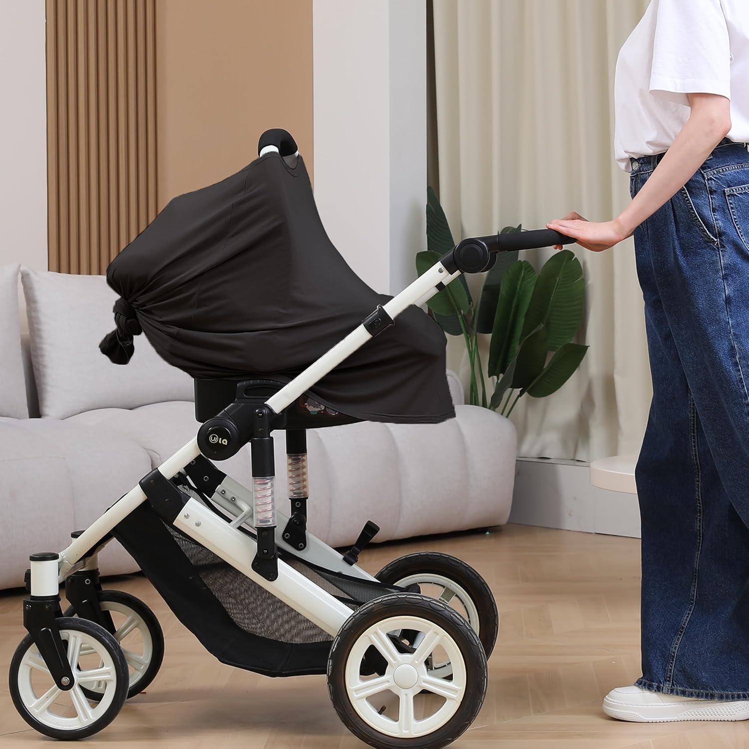 Cubierta de Lactancia Seejoy Poncho 360° Rayón Suave Negra