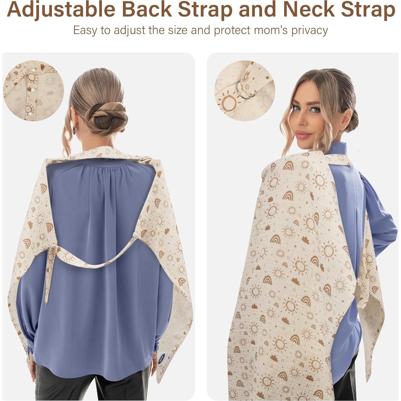 Cubierta de Lactancia MEXXI 100% Algodón Doble Capa Beige 109x76 cm