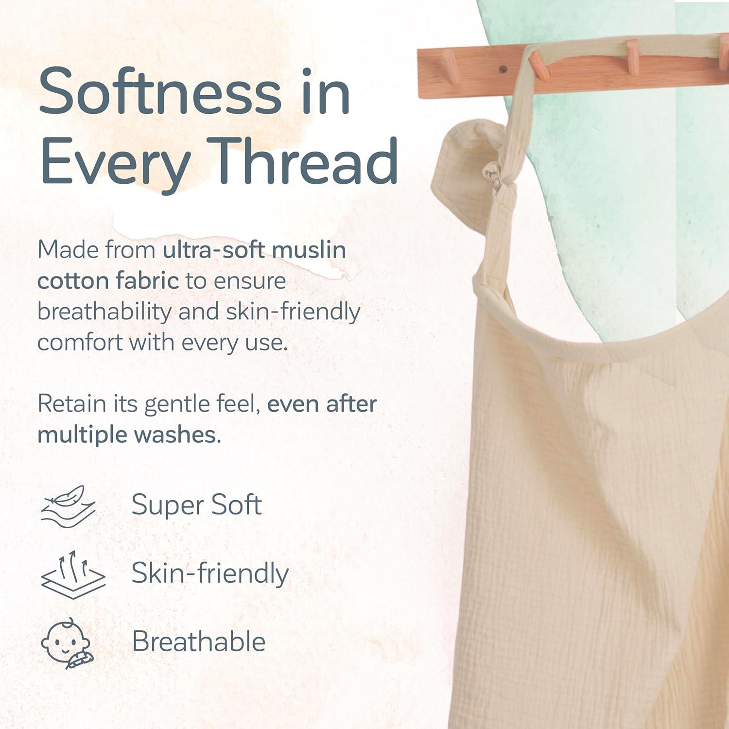 Cubierta de Lactancia Kiddycare Rosa Algodón Muslín Transpirable