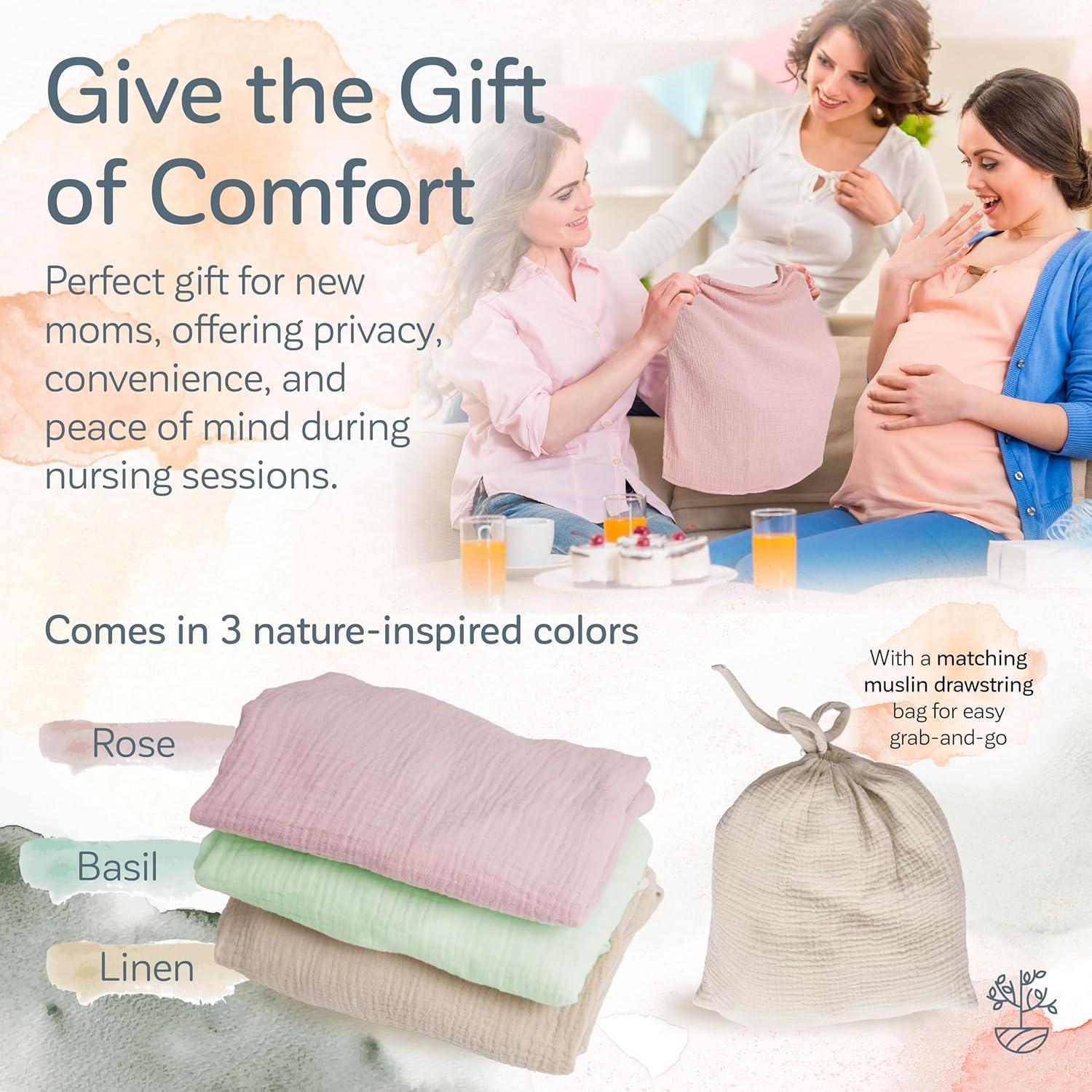 Cubierta de Lactancia Kiddycare Rosa Algodón Muslín Transpirable