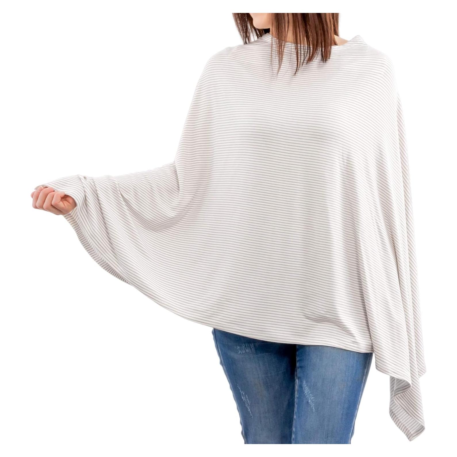 Cubierta de Lactancia WeeSprout Rayas Grises, Lavable y Transpirable