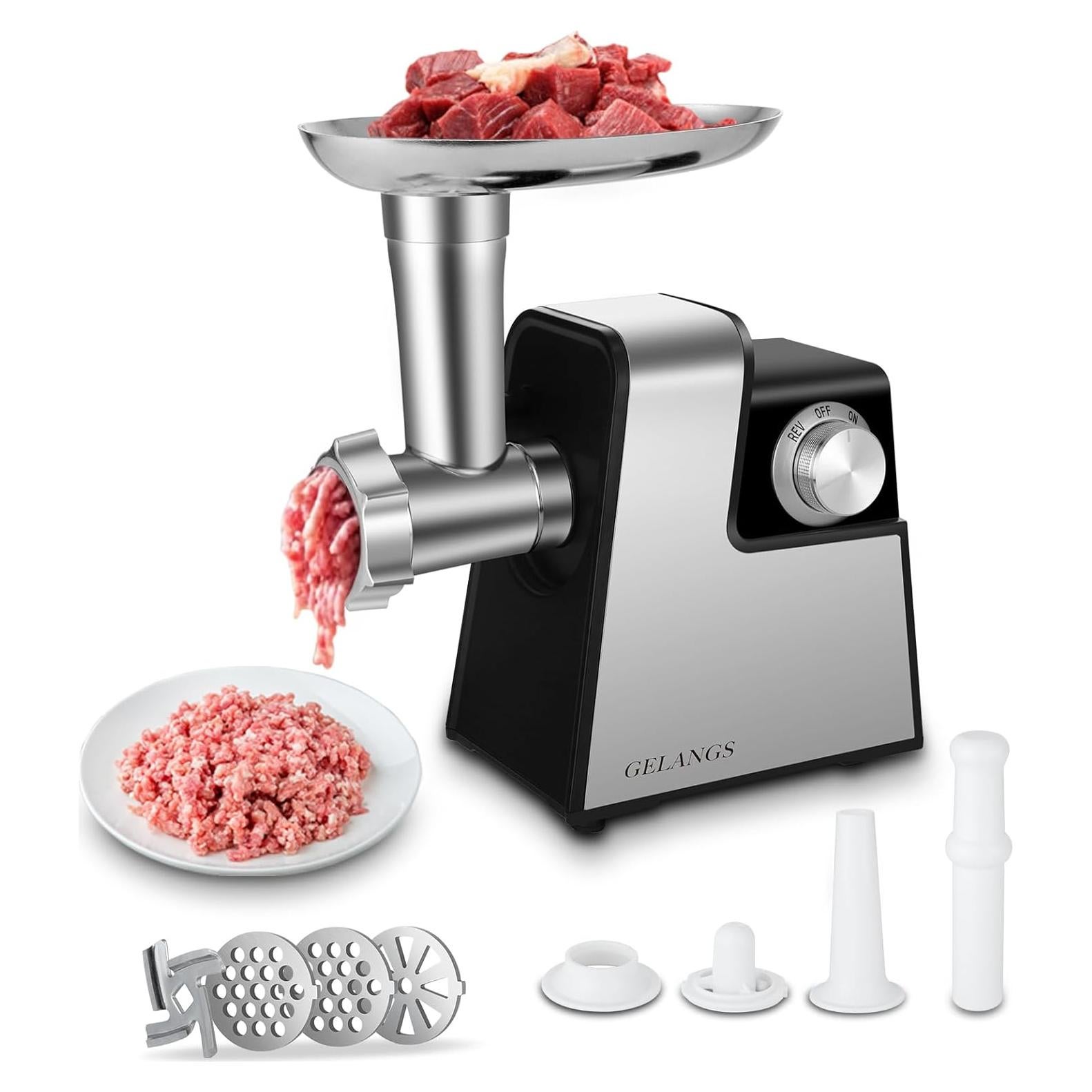 Picadora de Carne Eléctrica GELANGS 350W con Kit de Embutidos