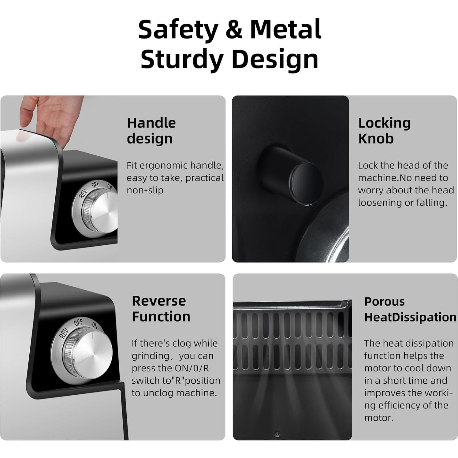 Picadora de Carne Eléctrica GELANGS 350W con Kit de Embutidos