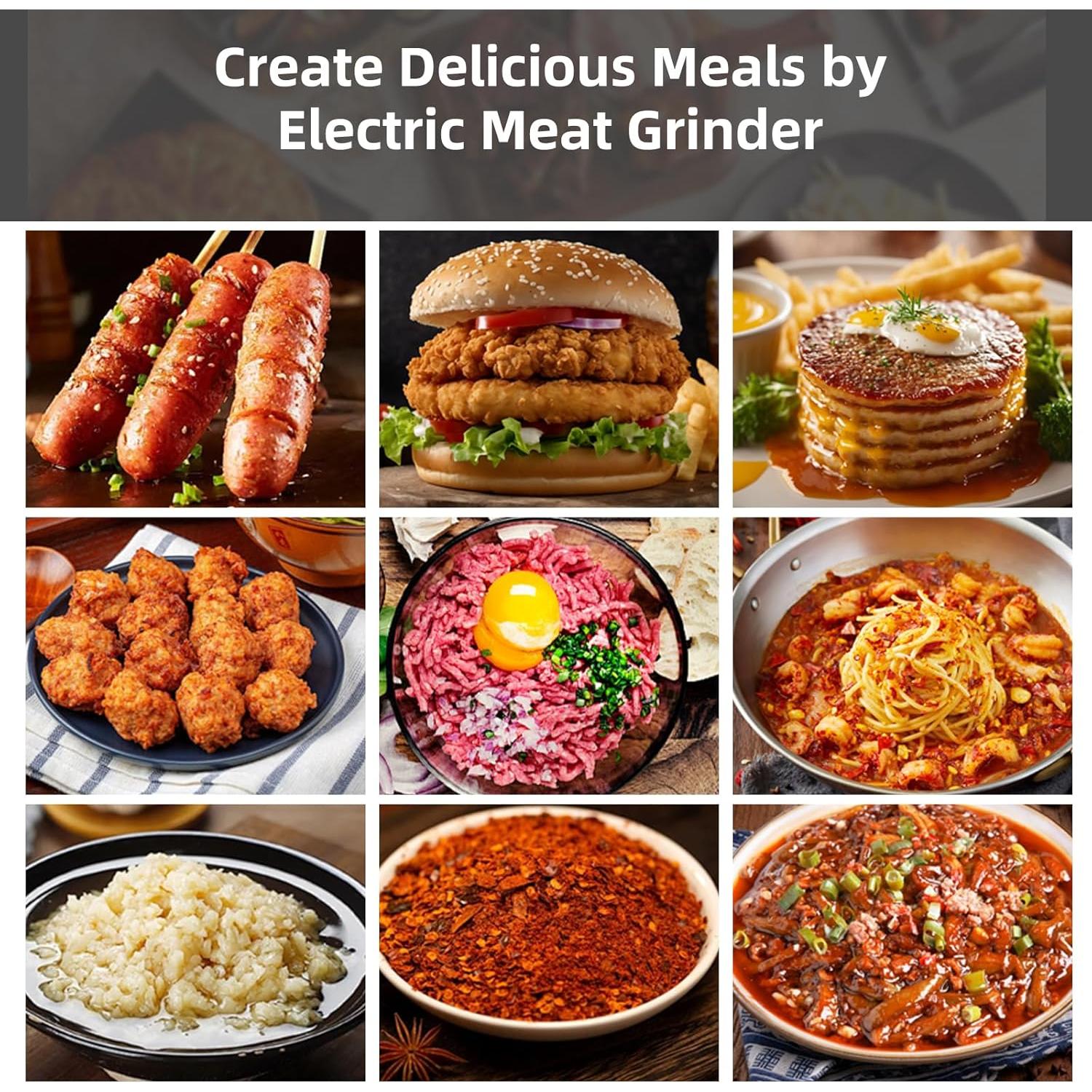 Picadora de Carne Eléctrica GELANGS 350W con Kit de Embutidos