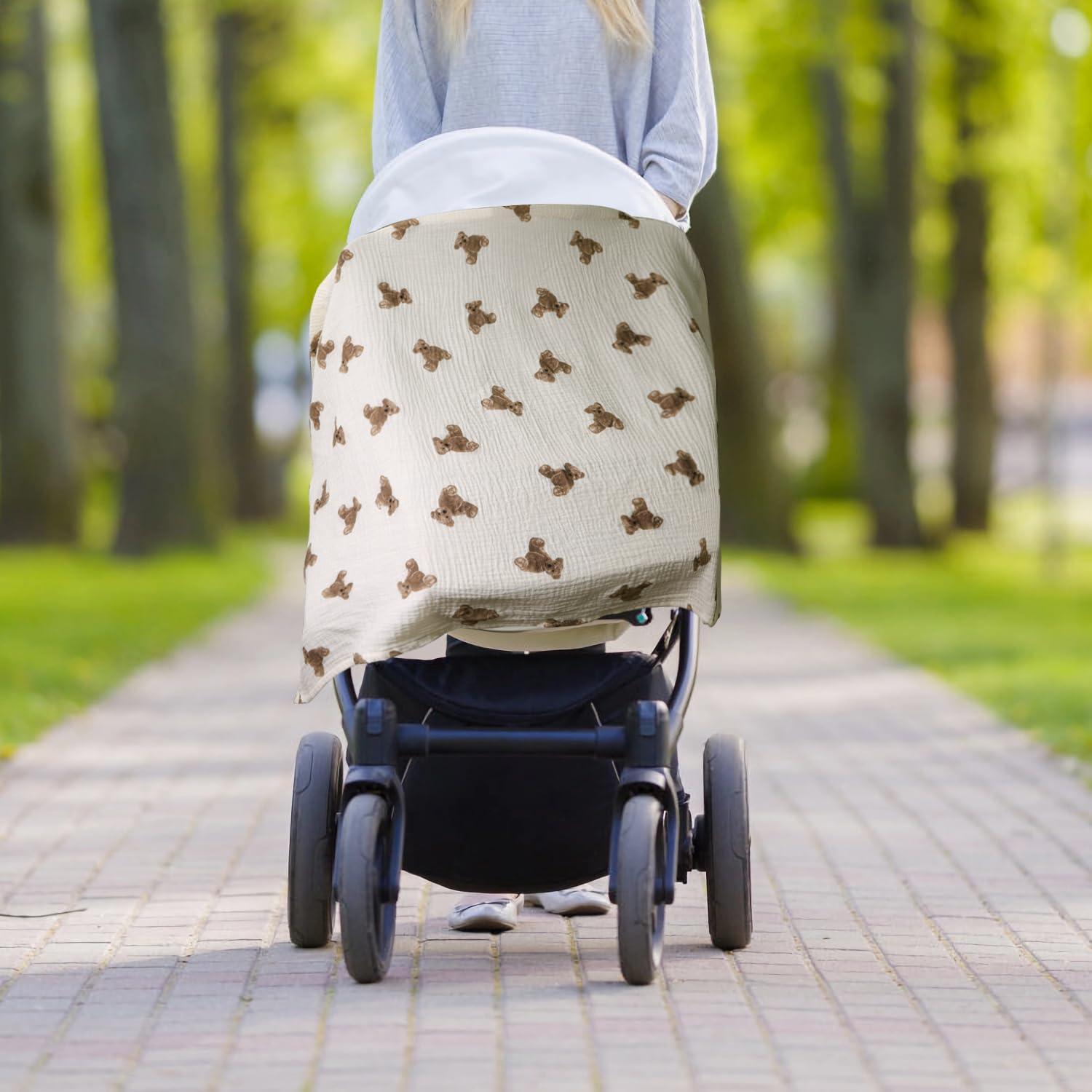 Cubierta de Lactancia 100% Algodón HADEEONG Oso Transpirable