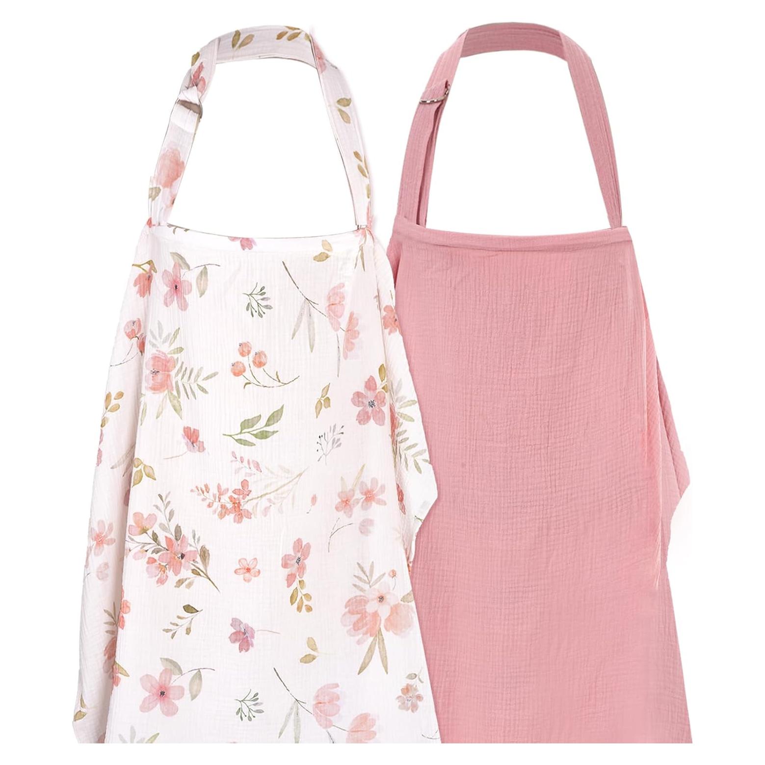 2 Cubiertas de Lactancia Muselina Rosa Algodón Transpirable