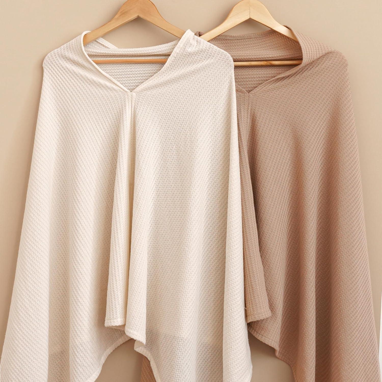 Cubierta de Lactancia Konssy Beige, Chal Multiuso Suave y Transpirable