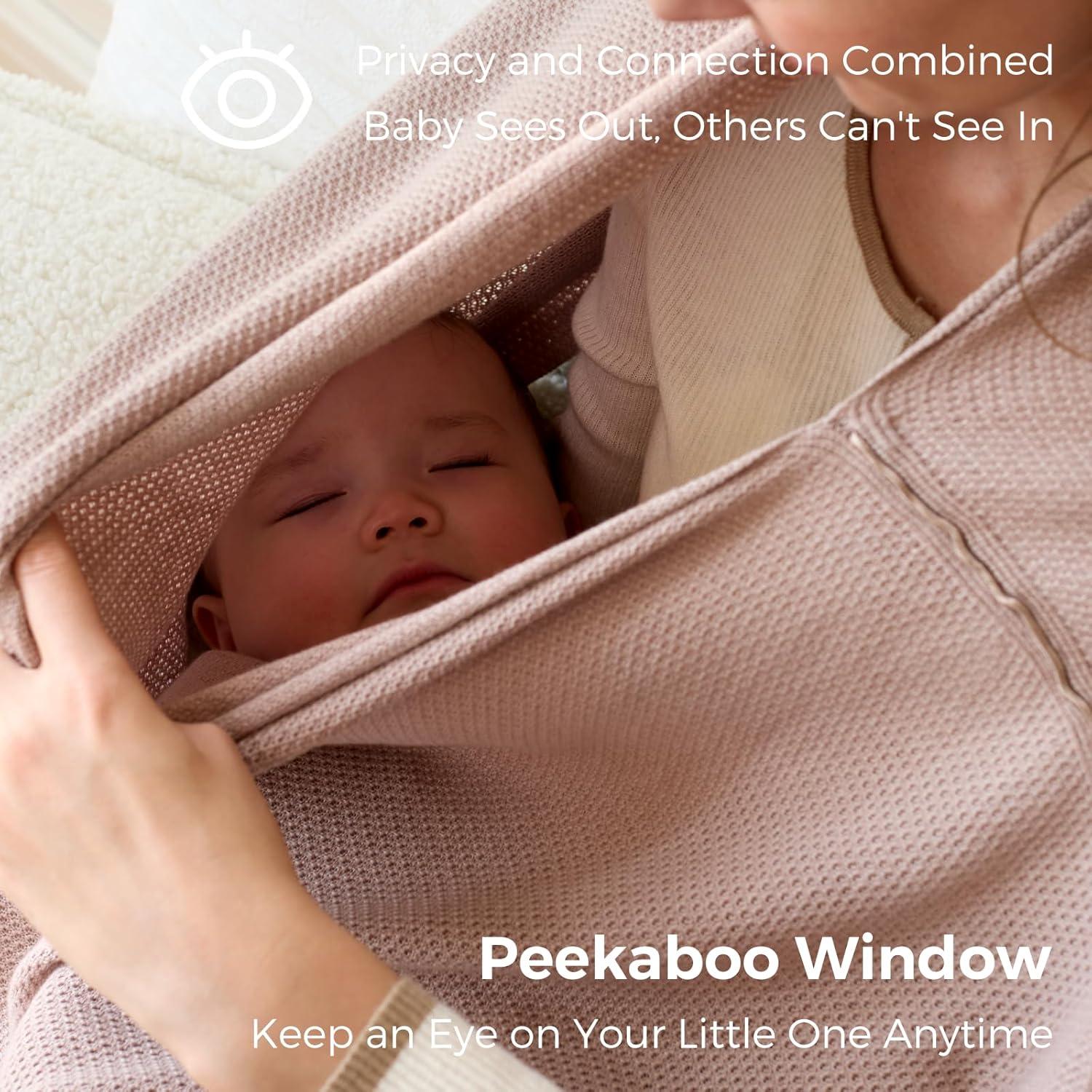 Momcozy Nursing Cover for Breastfeeding, Soft Privacy Poncho, Multi-Use Nursing Shawl, Portable Breast Feeding Covers for Women, Includes Laundry Bag (Brown)