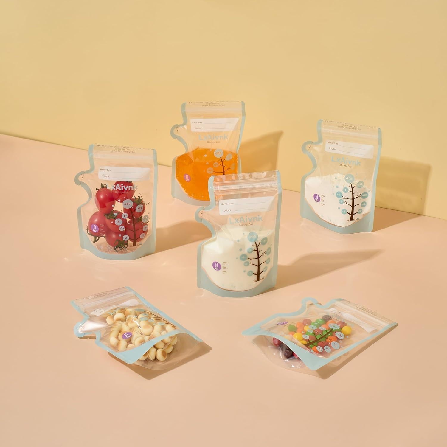 Bolsas de Almacenamiento de Leche Materna LXAIVNK 180ml - 105 Unidades