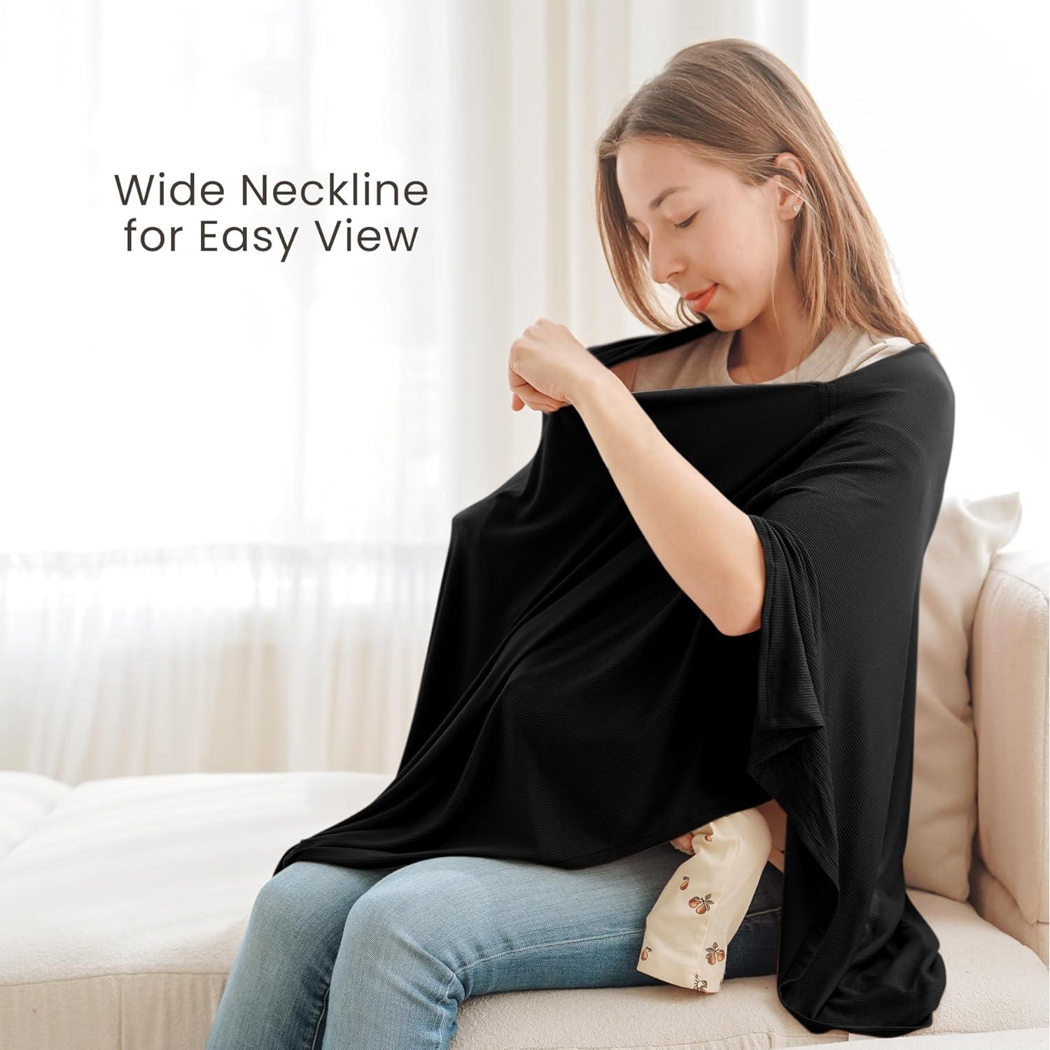 Cubierta de Lactancia Konssy Negra Transpirable 360° Multiuso