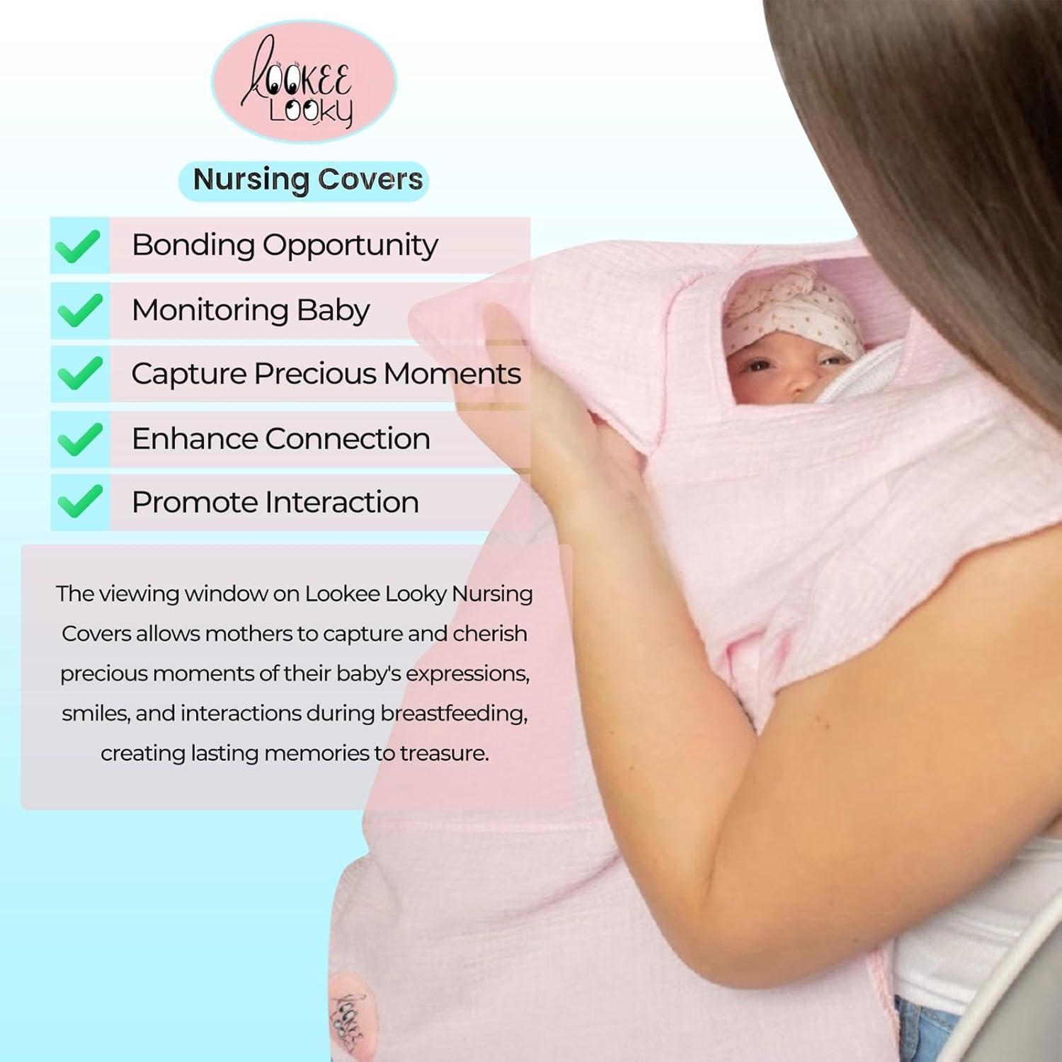 Cubierta de Lactancia Lookee Looky - 100% Algodón Muselina - Ventana Peekaboo