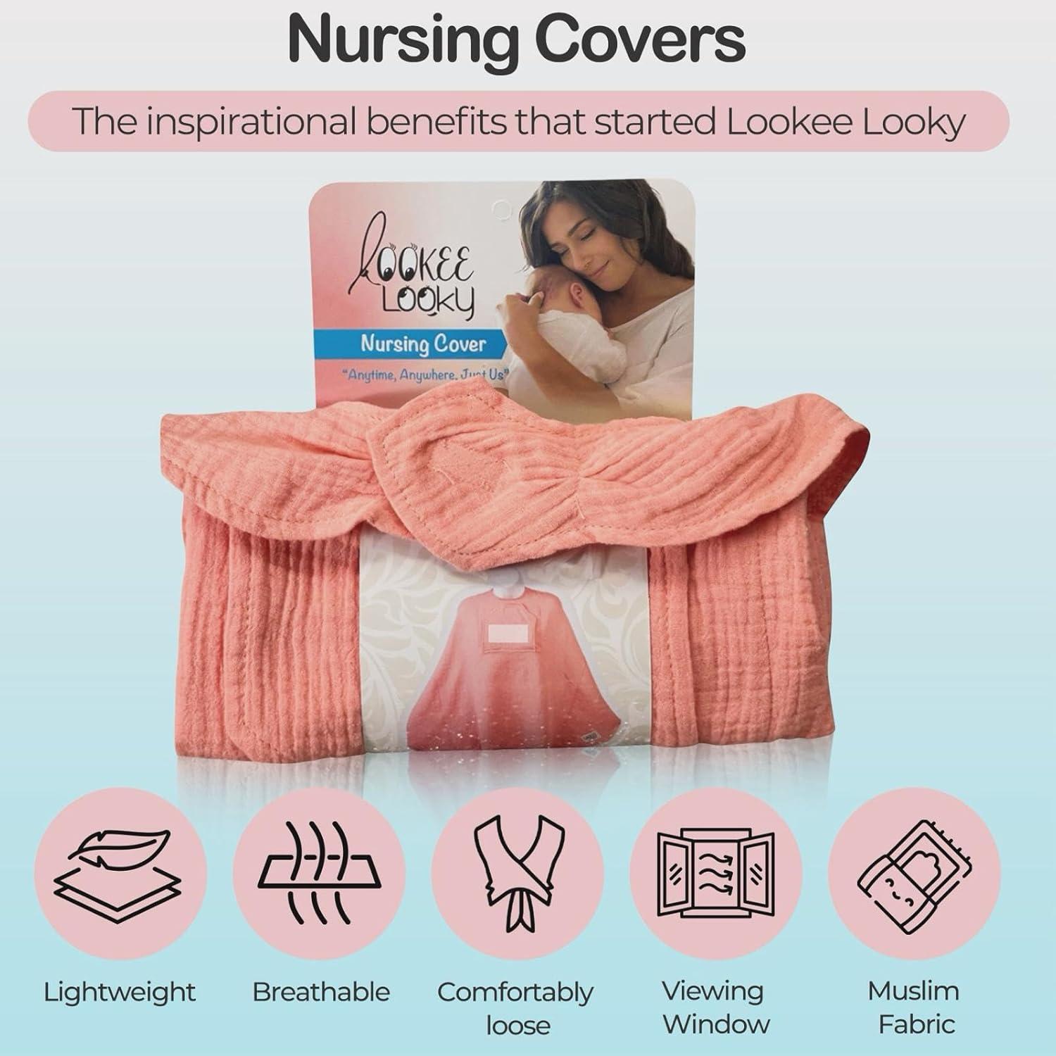 Cubierta de Lactancia Lookee Looky - 100% Algodón Muselina - Ventana Peekaboo