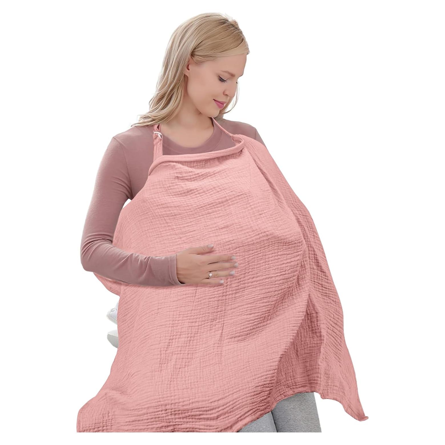 Cubierta de Lactancia Algodón Orgánico Rosa 109x71 cm Ajustable