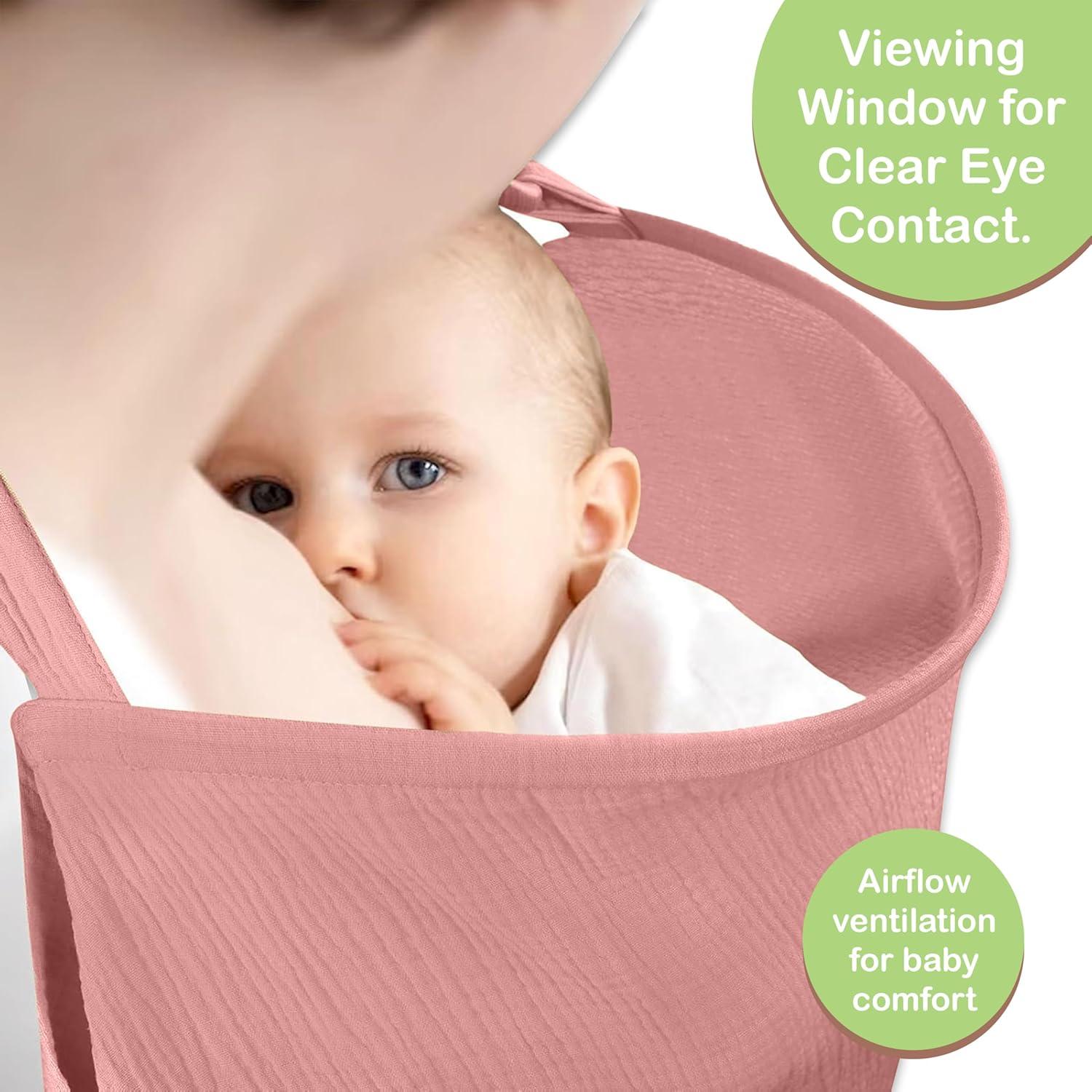 Cubierta de Lactancia Algodón Orgánico Rosa 109x71 cm Ajustable