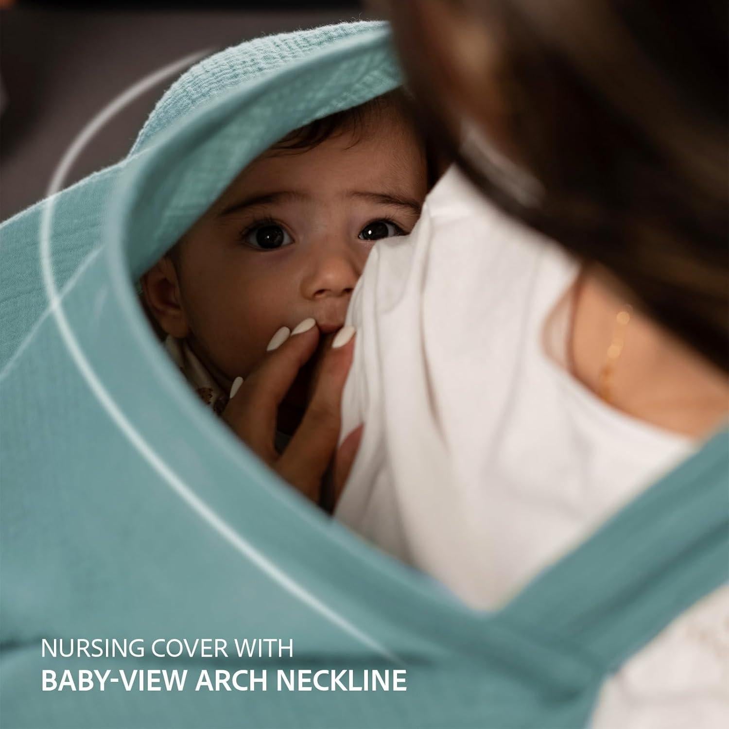 Cubierta de Lactancia Nilsa 5-en-1 Algodón Muslín Verde Menta