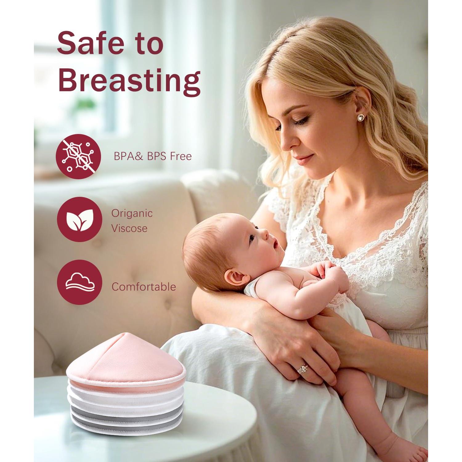 Almohadillas de Lactancia Lavables NEIYIDAREN 6 PCS Ultra-Absorbentes