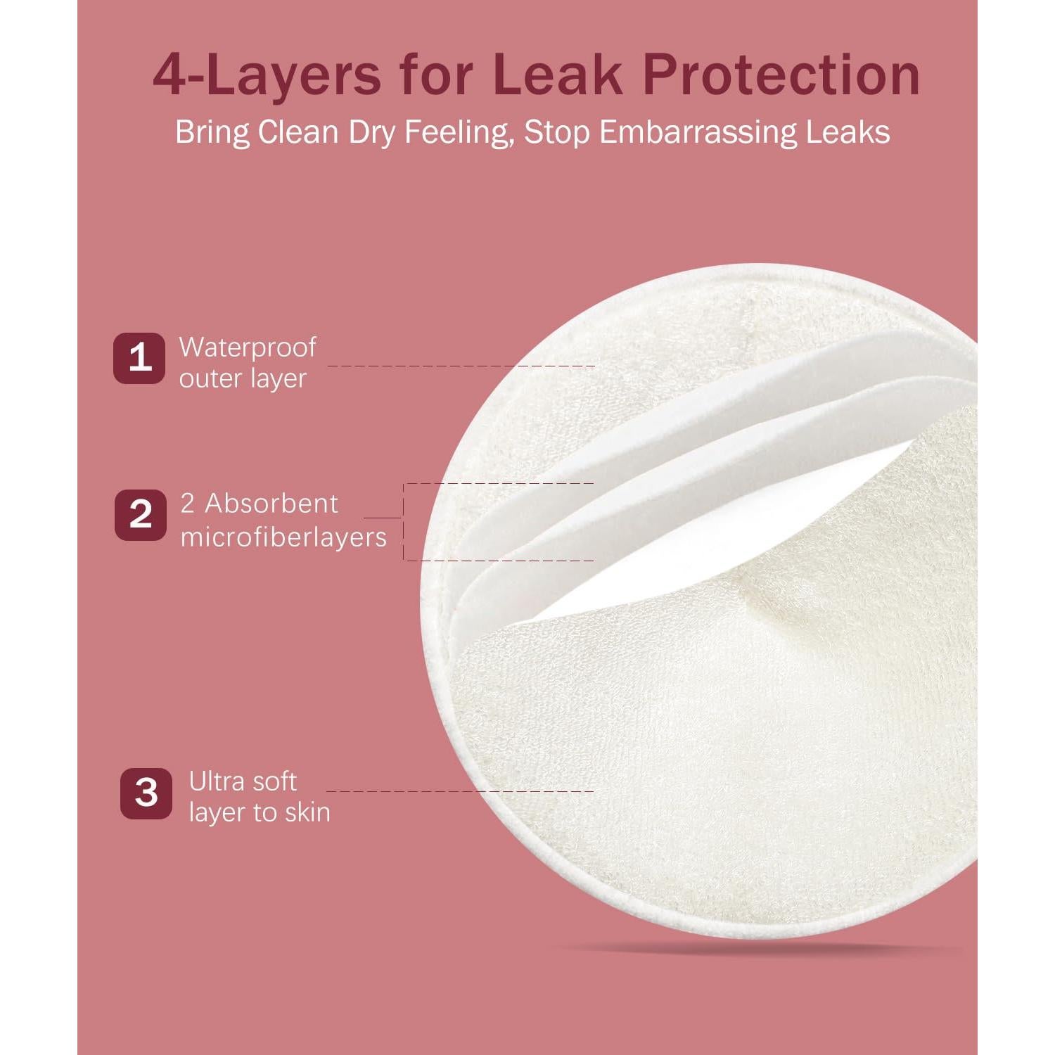 Almohadillas de Lactancia Lavables NEIYIDAREN 6 PCS Ultra-Absorbentes