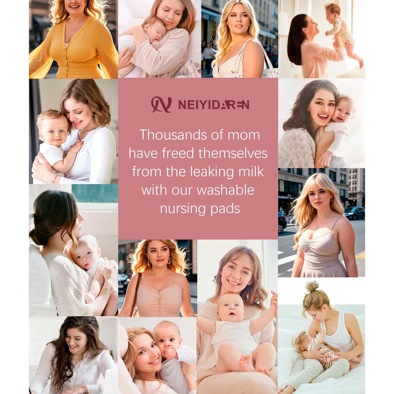 Almohadillas de Lactancia Lavables NEIYIDAREN 6 PCS Ultra-Absorbentes