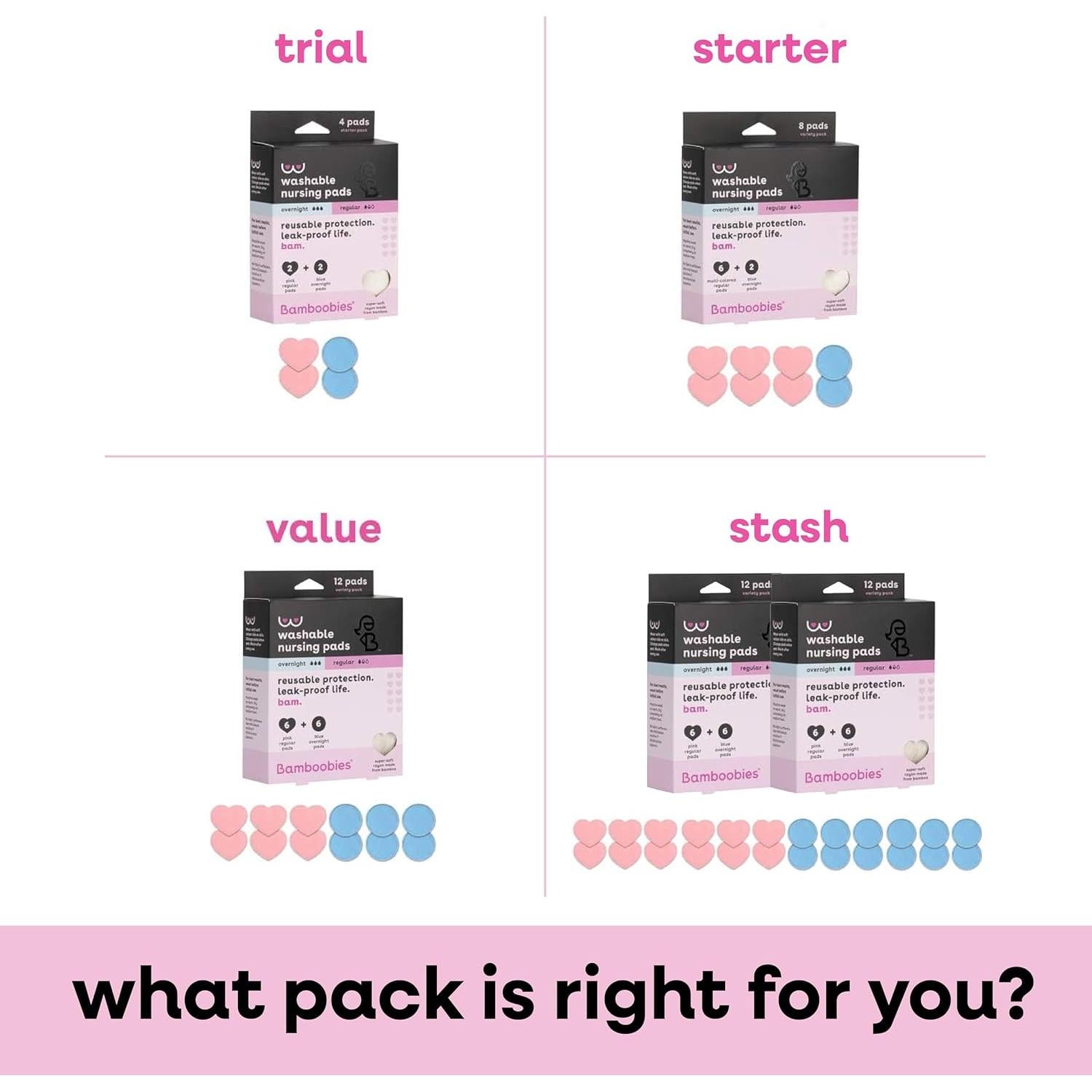 Bamboobies Almohadillas de Lactancia Reutilizables 8 Piezas